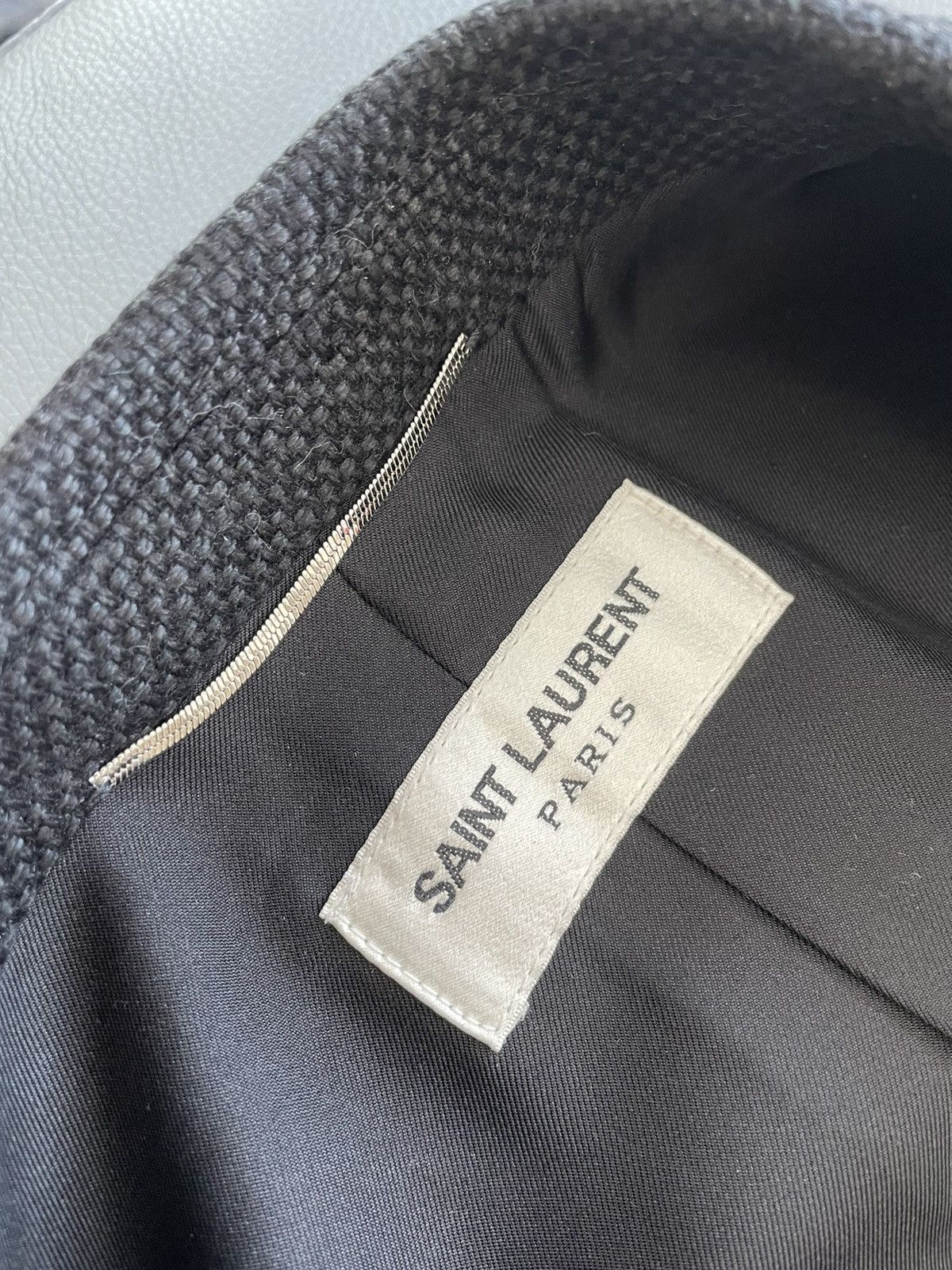 Hedi Slimane × Saint Laurent Paris × Yves Saint Laurent $4,100 Super Runway Tweed Saint Laurent Blazer Jacket Size US L / EU 52-54 / 3 - 6 Thumbnail