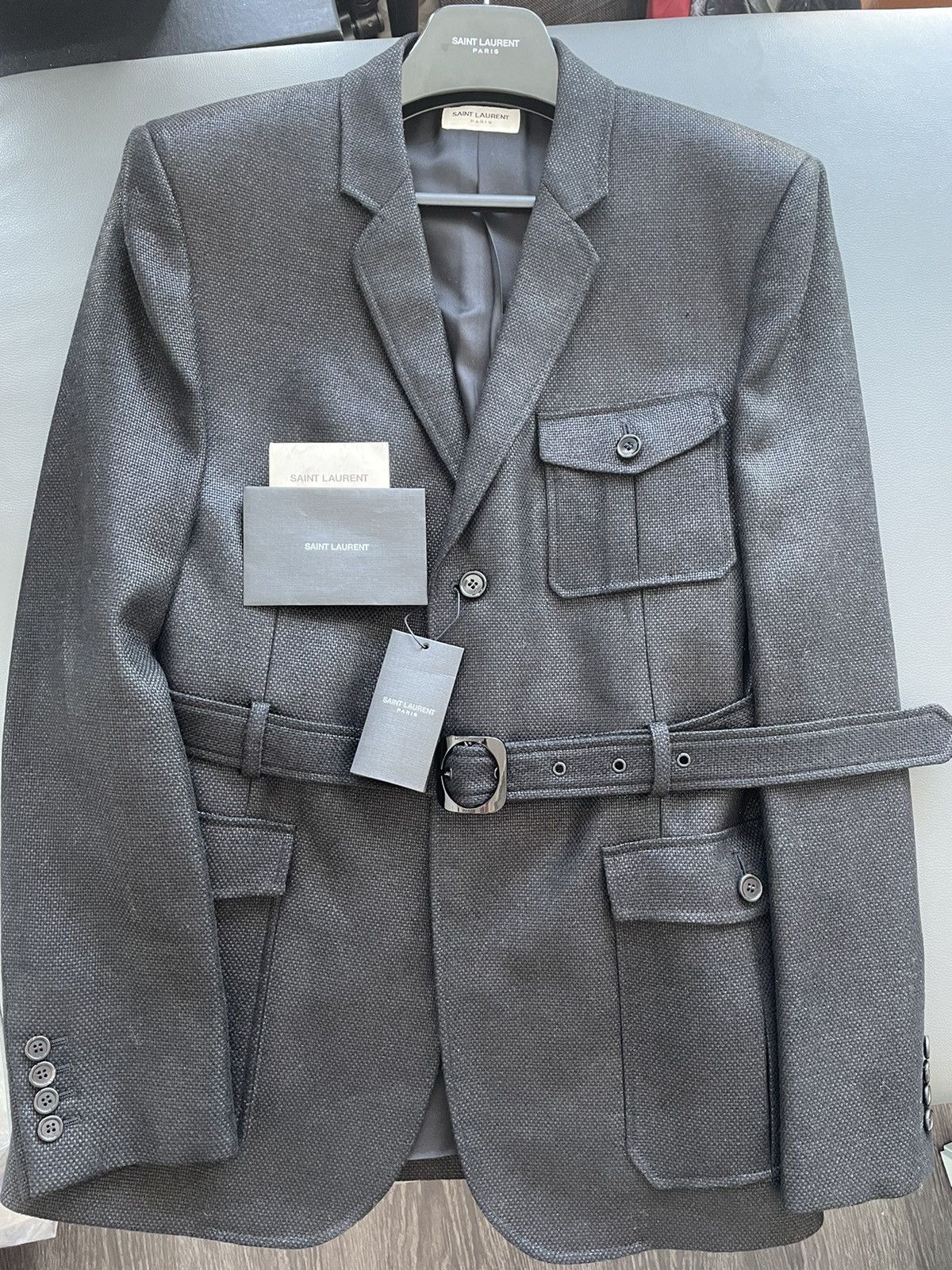 Hedi Slimane × Saint Laurent Paris × Yves Saint Laurent $4,100 Super Runway Saint Laurent Blazer Size 52R - 25 Thumbnail