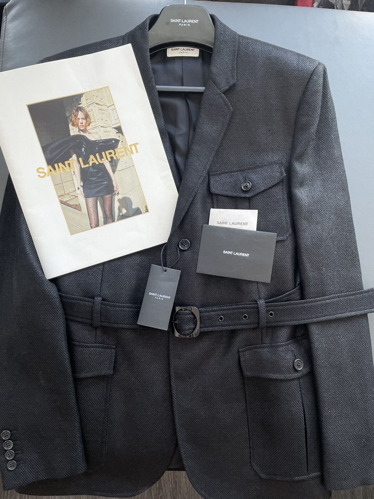 Hedi Slimane × Saint Laurent Paris × Yves Saint Laurent $4,100 Super Runway Saint Laurent Blazer Size 52R - 3 Thumbnail