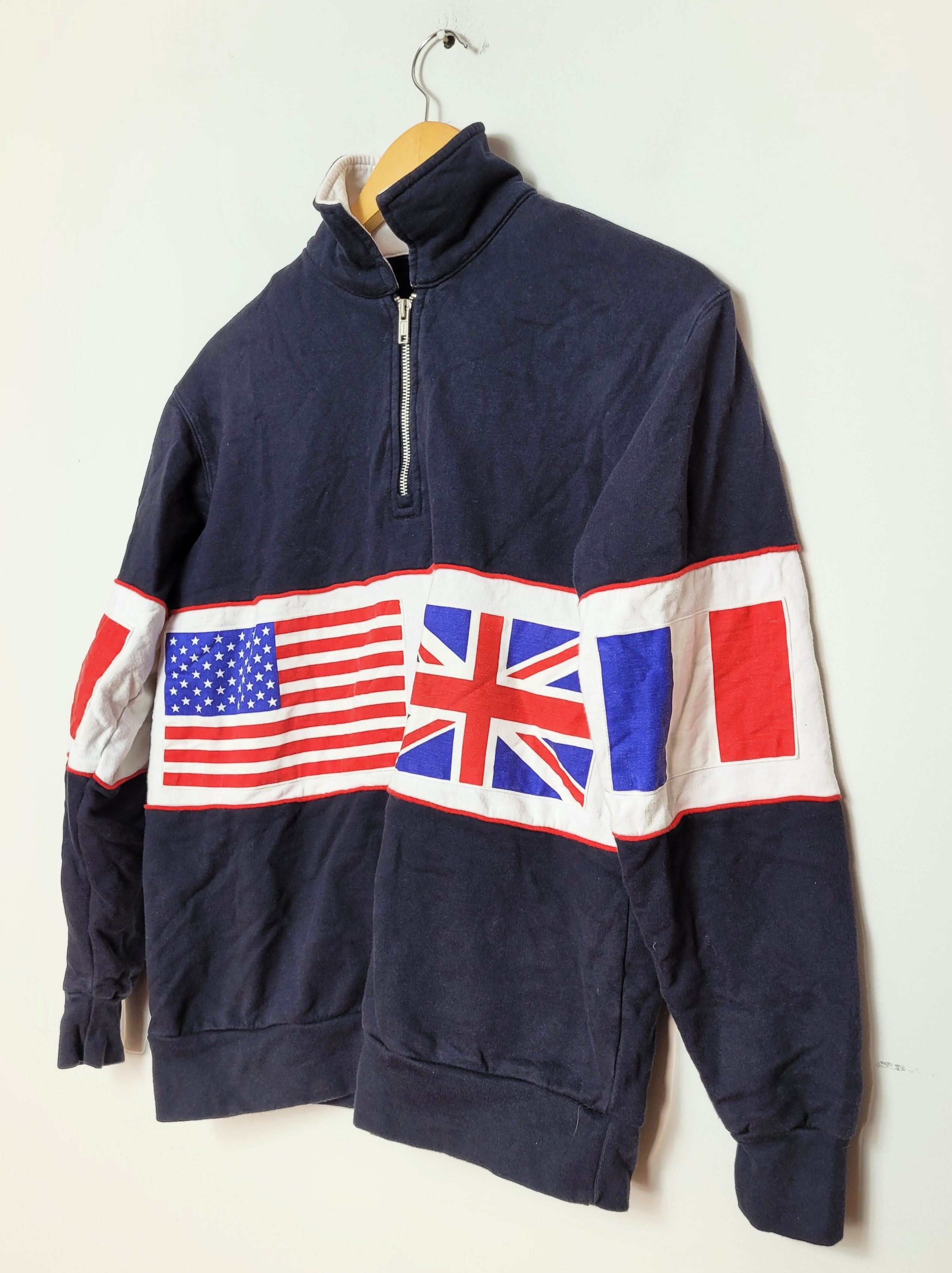 Vintage vintage flags halfzip sweatshirt USA Size US M / EU 48-50 / 2 - 2 Thumbnail