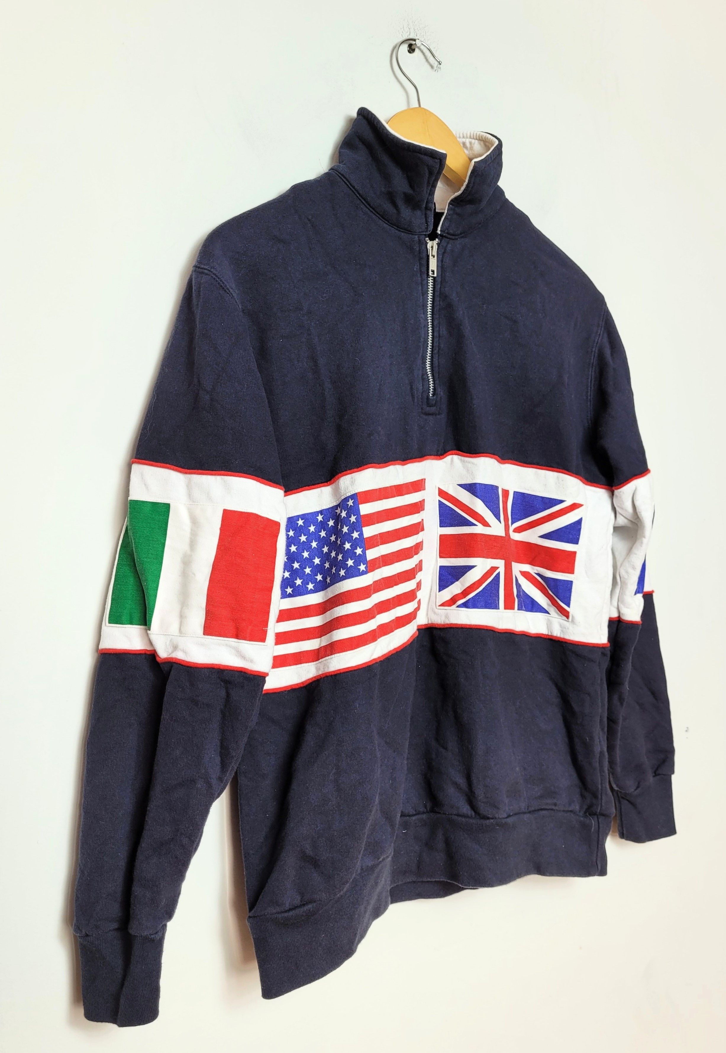 Vintage vintage flags halfzip sweatshirt USA Size US M / EU 48-50 / 2 - 4 Thumbnail