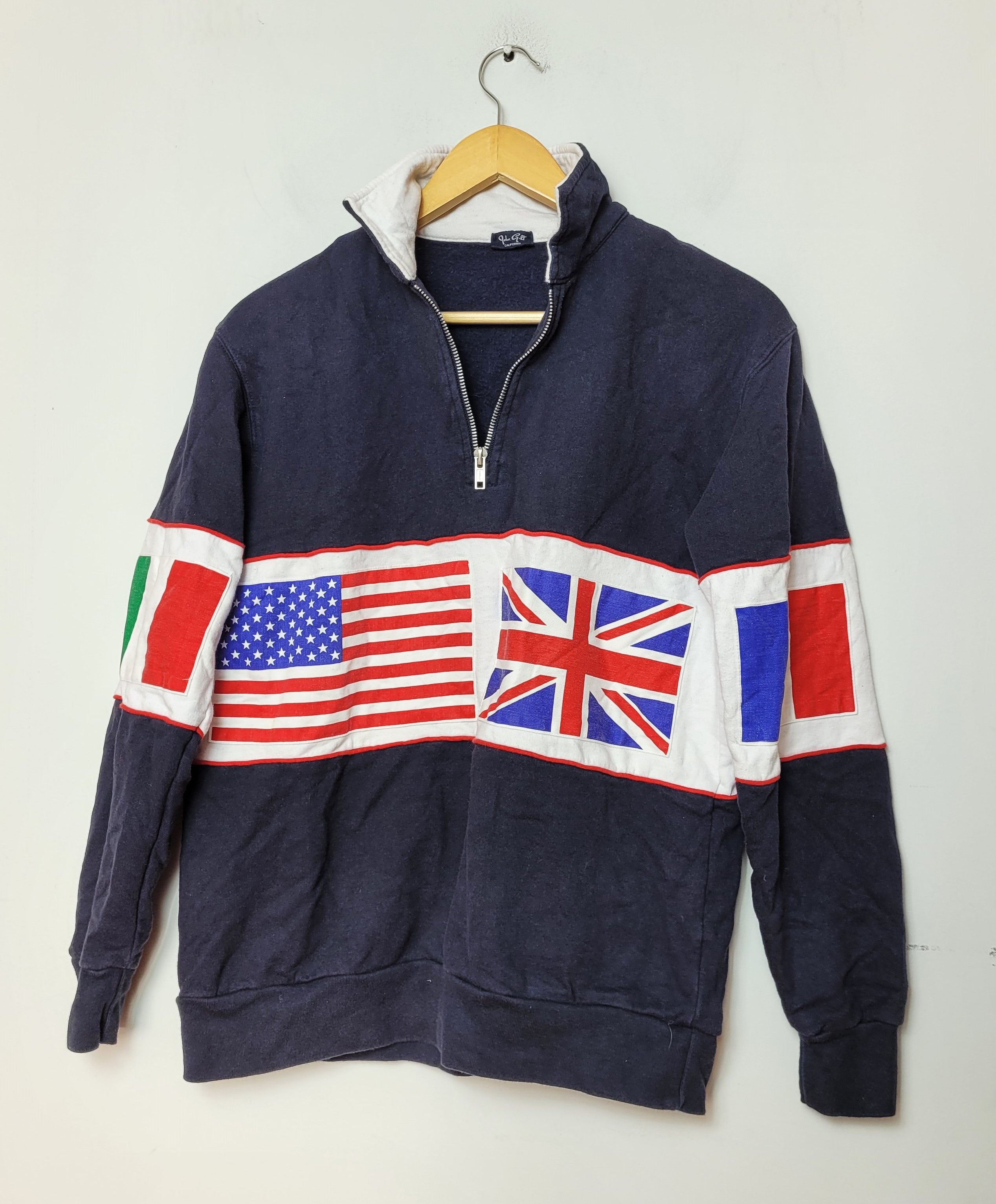 Vintage vintage flags halfzip sweatshirt USA Size US M / EU 48-50 / 2 - 8 Thumbnail