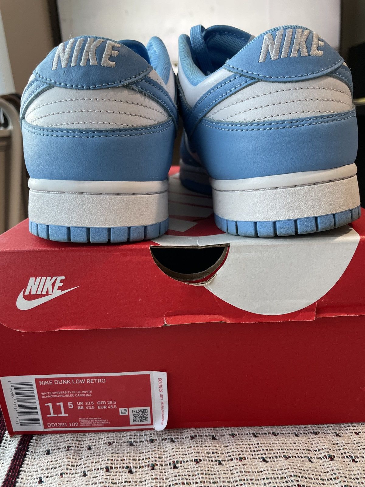 Nike Nike UNC Dunk Low Size US 11.5 / EU 44-45 - 5 Thumbnail