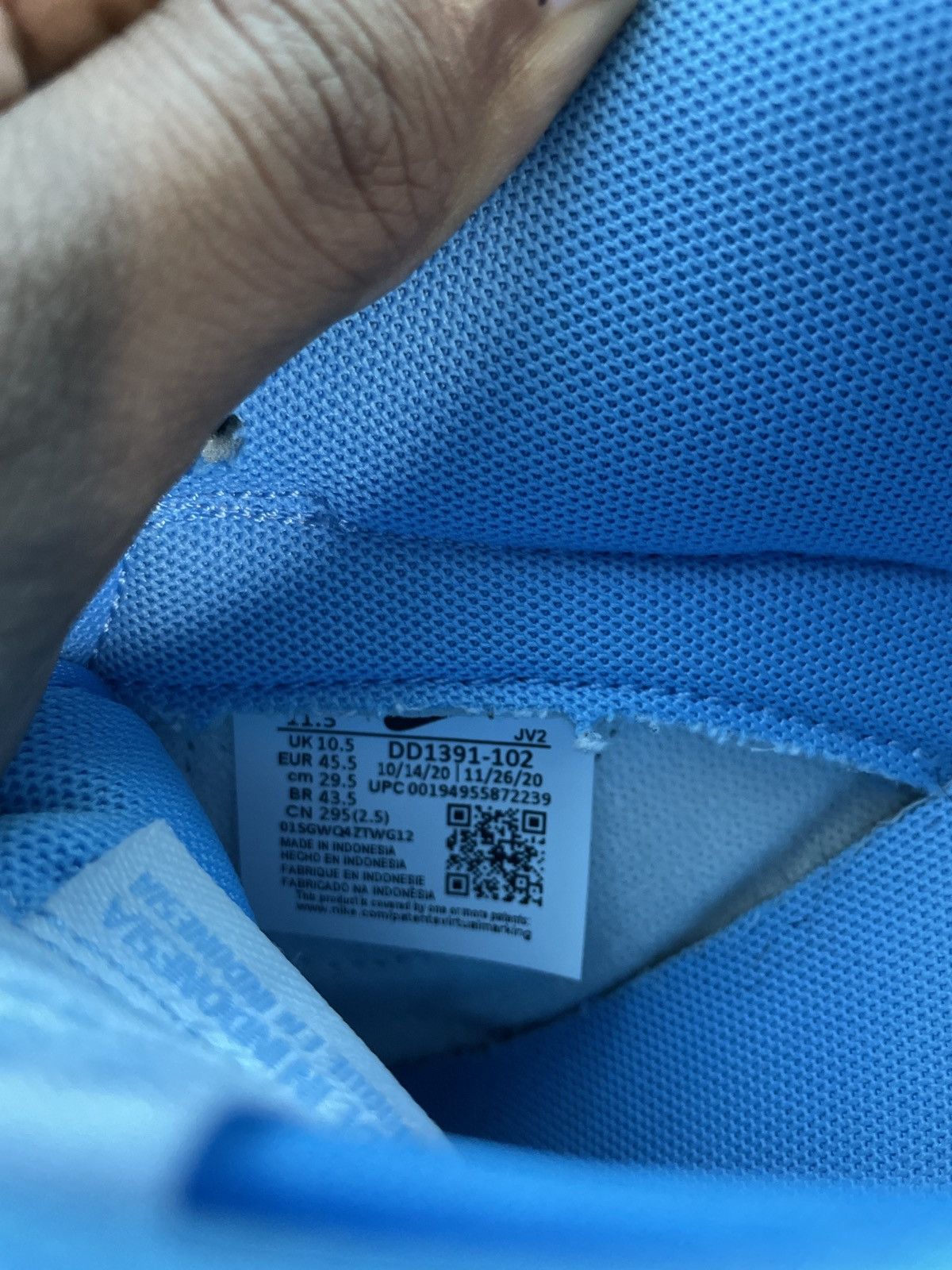 Nike Nike UNC Dunk Low Size US 11.5 / EU 44-45 - 6 Thumbnail