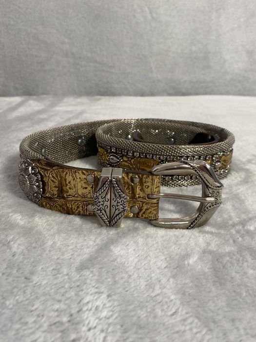 Very Rare Very rare 🔥 NANNI Belt Made in Italy Silver Metal Leather ...