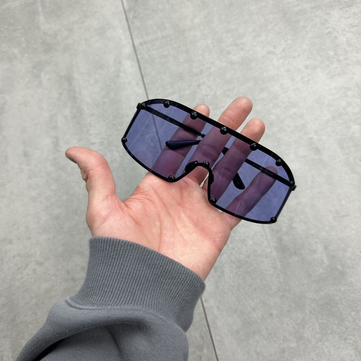 Rick Owens Rick Owens Shielding Sunglasses Shields black blue | Grailed