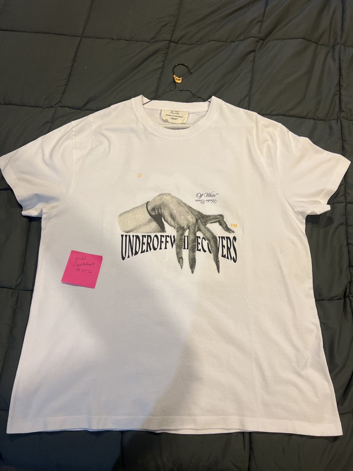 Tシャツ・カットソー OFF-WHITE Undercover Hand Dart T-Shirt White AW 19 2019 Off-White(Virgil Abloh) x Undercover(Jun Takahashi) | Depop