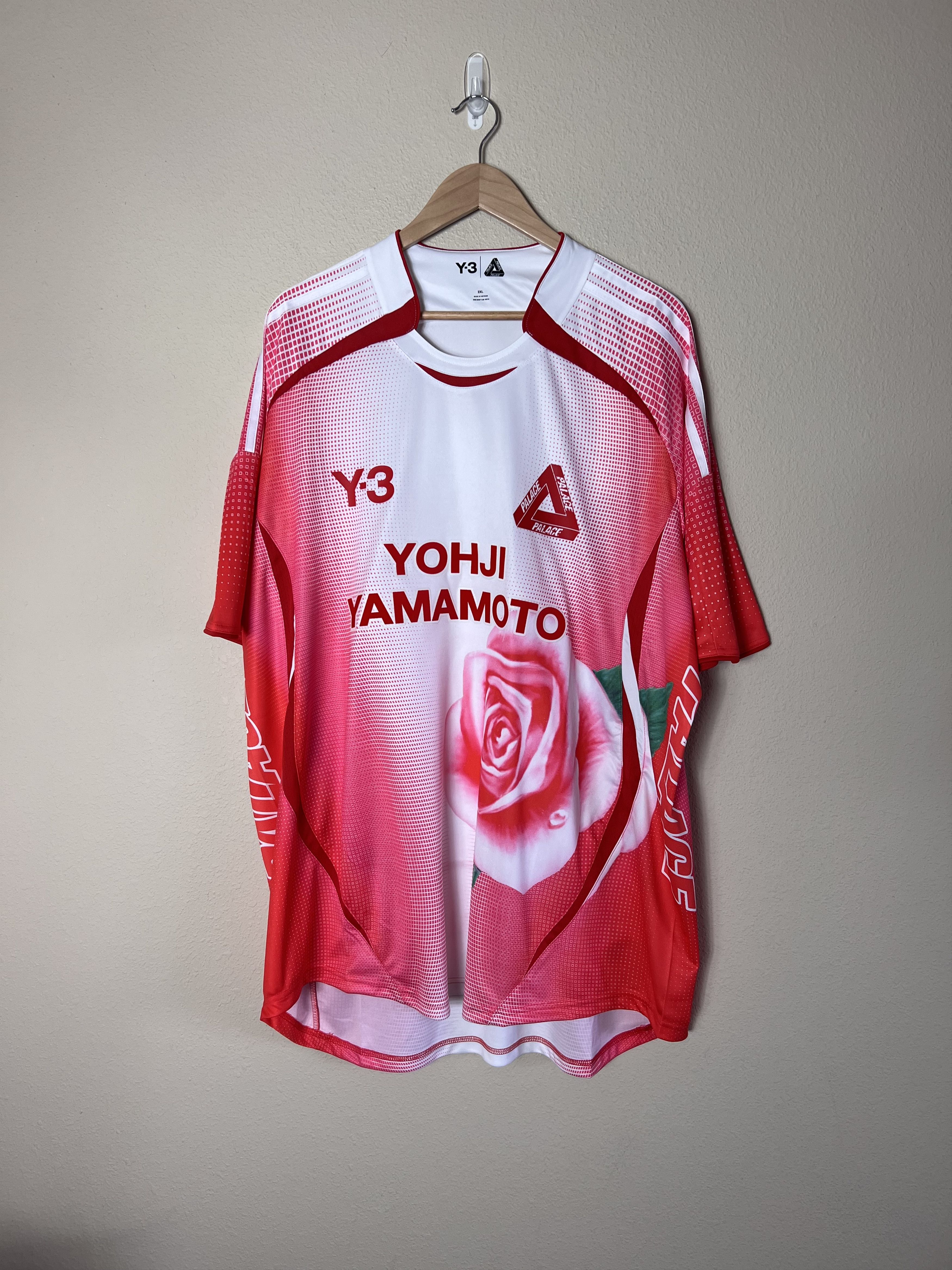 Palace × Y-3 Palace Y-3 Yohji Yamamoto Football Jersey in Red