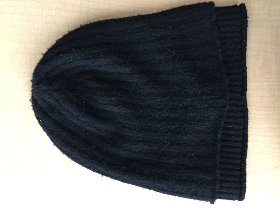 Helmut Lang Black Double Layer Beanie Size ONE SIZE - 1 Preview