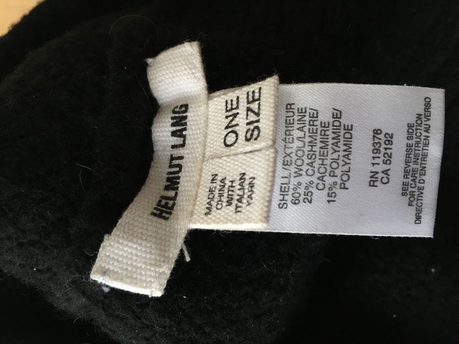 Helmut Lang Black Double Layer Beanie Size ONE SIZE - 2 Preview
