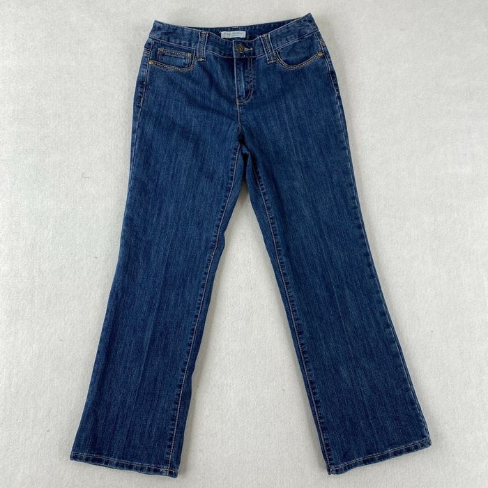 Vintage Christopher & Banks Jeans Womens 4P Blue Curvy Bootcut Leg Mid ...