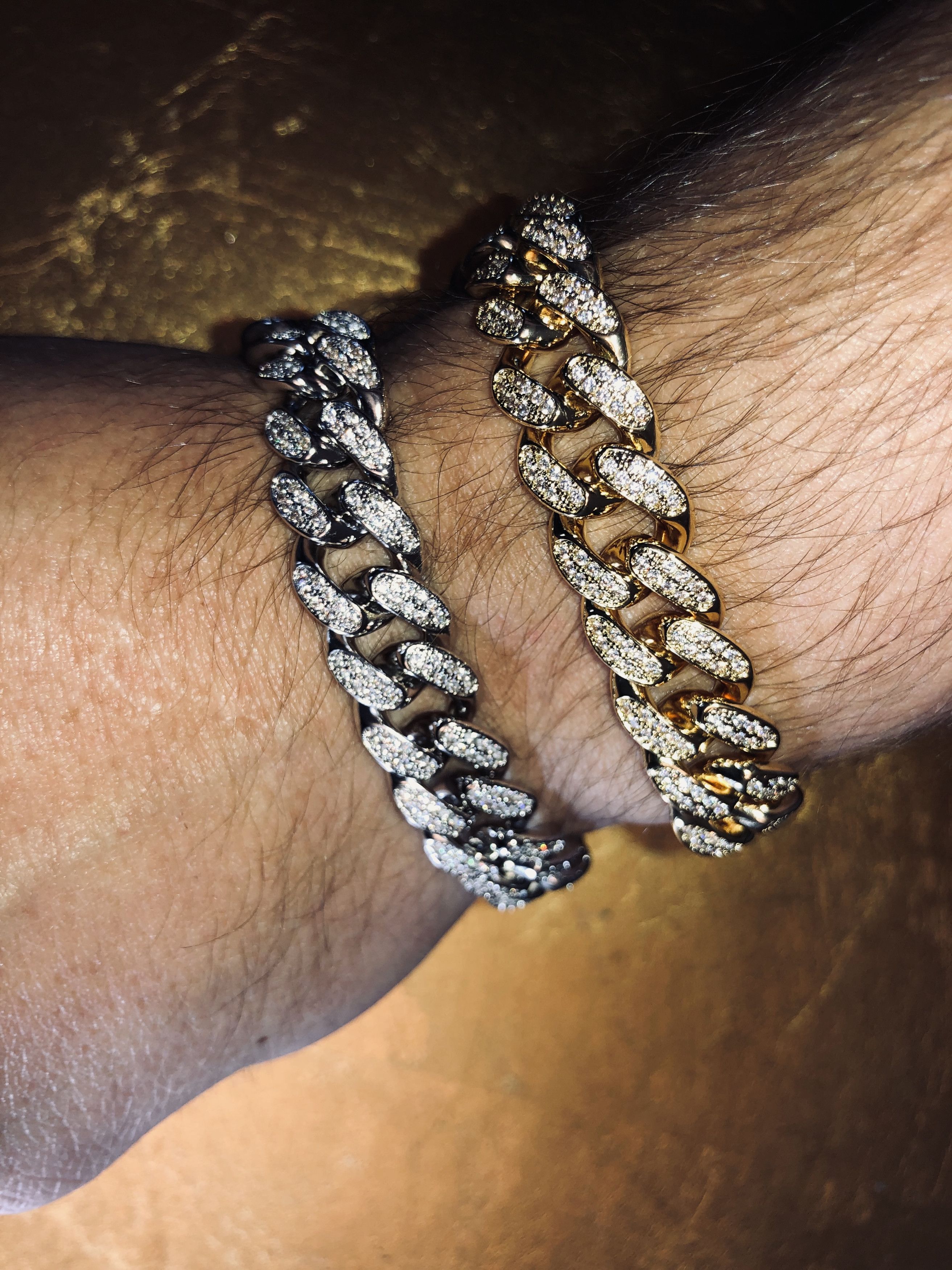 Jewelry 7 inch bracelet 14k WHITE gold Miami Cuban Link diamond CZ Size ONE SIZE - 7 Thumbnail