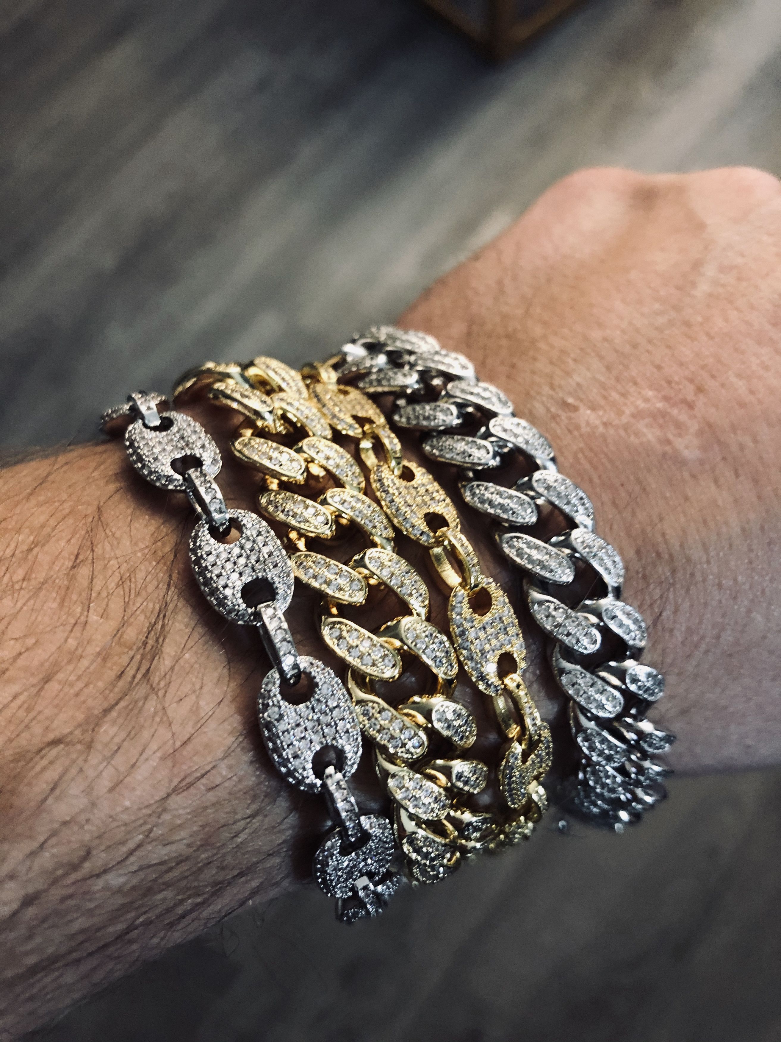 Jewelry 7 inch bracelet 14k WHITE gold Miami Cuban Link diamond CZ Size ONE SIZE - 8 Thumbnail