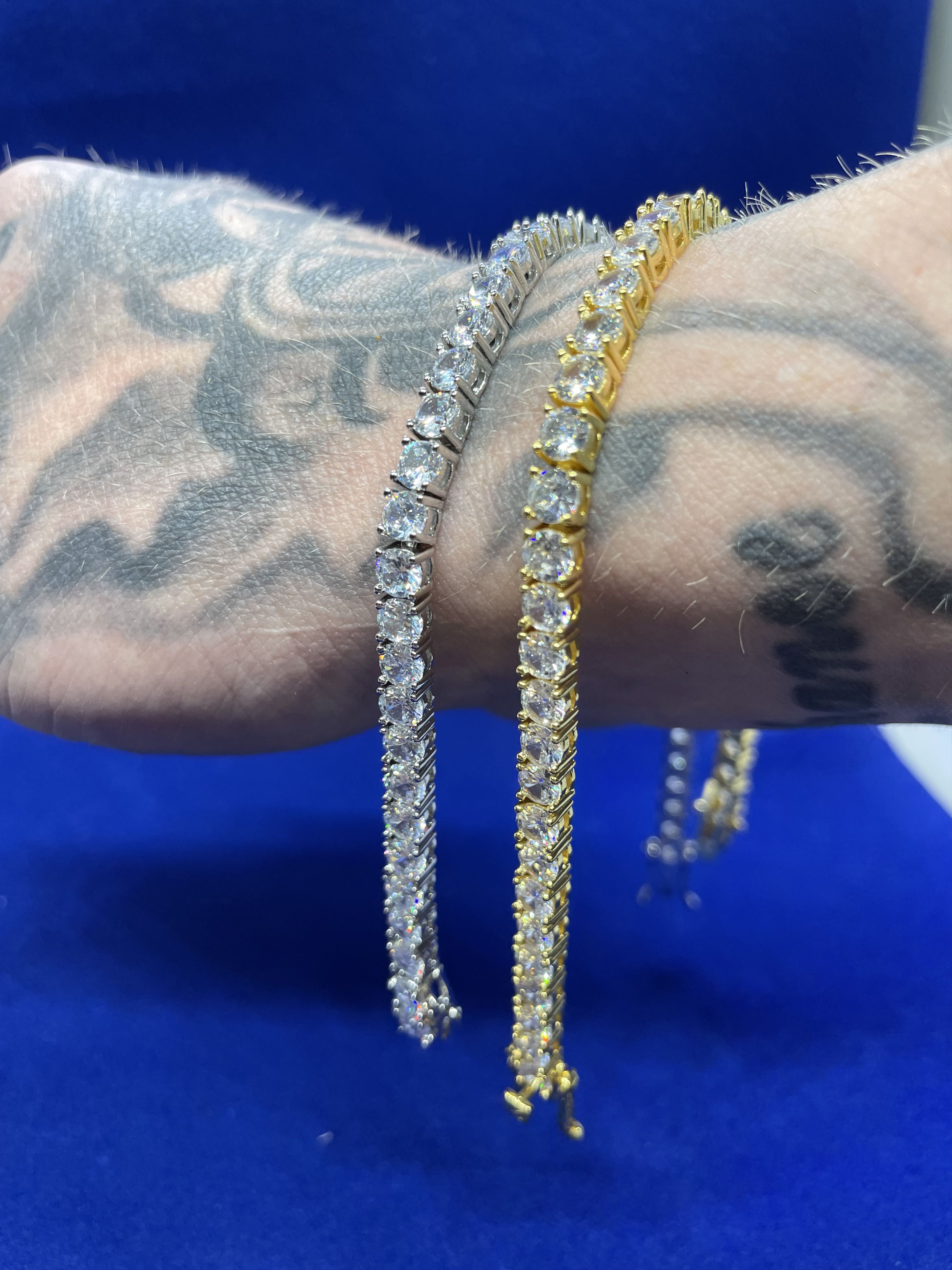 Jewelry 8 Inch 4mm Yellow Gold Tennis Bracelet Lab Diamond Size ONE SIZE - 4 Thumbnail