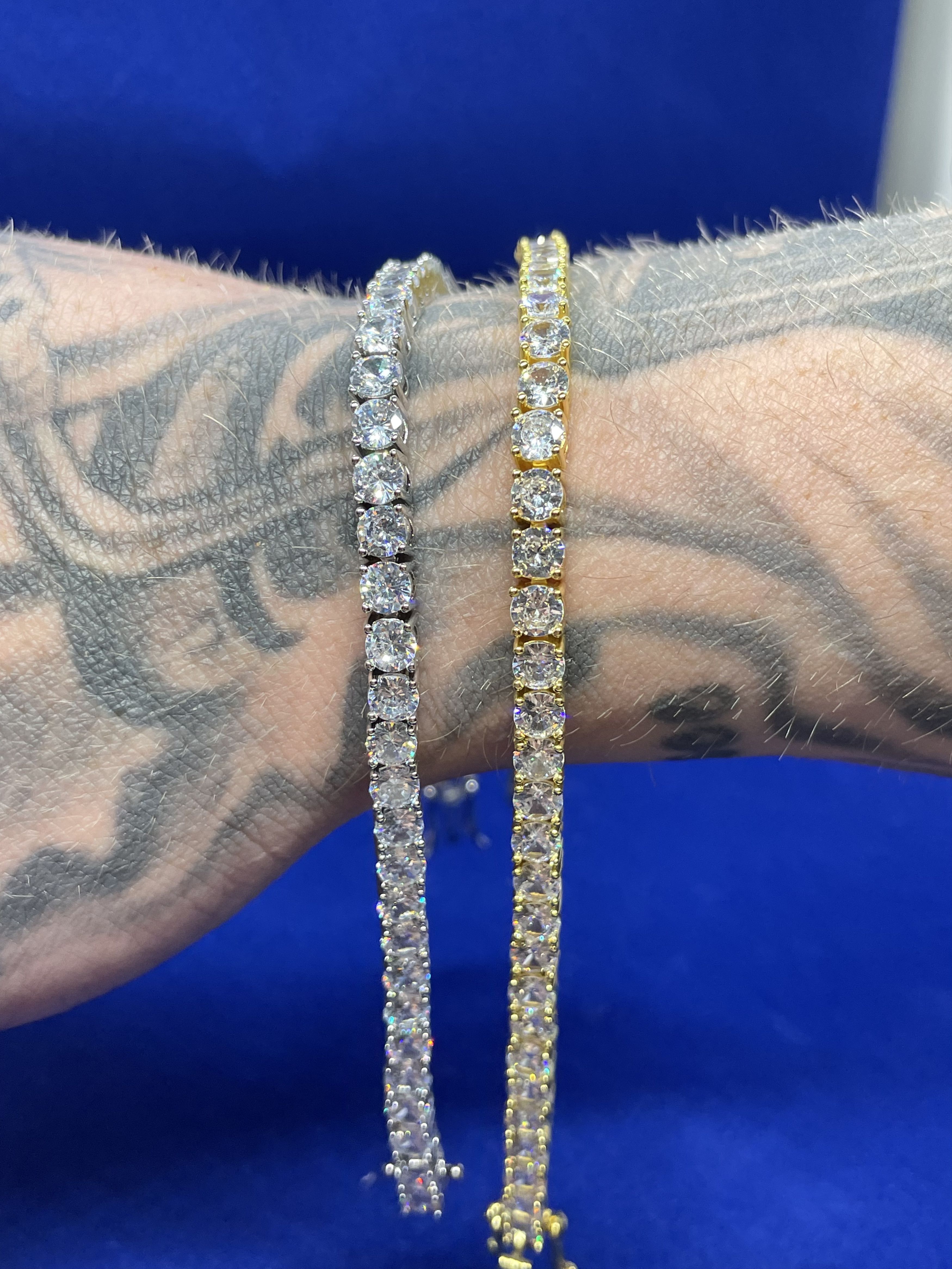 Jewelry 8 Inch 4mm Yellow Gold Tennis Bracelet Lab Diamond Size ONE SIZE - 6 Thumbnail