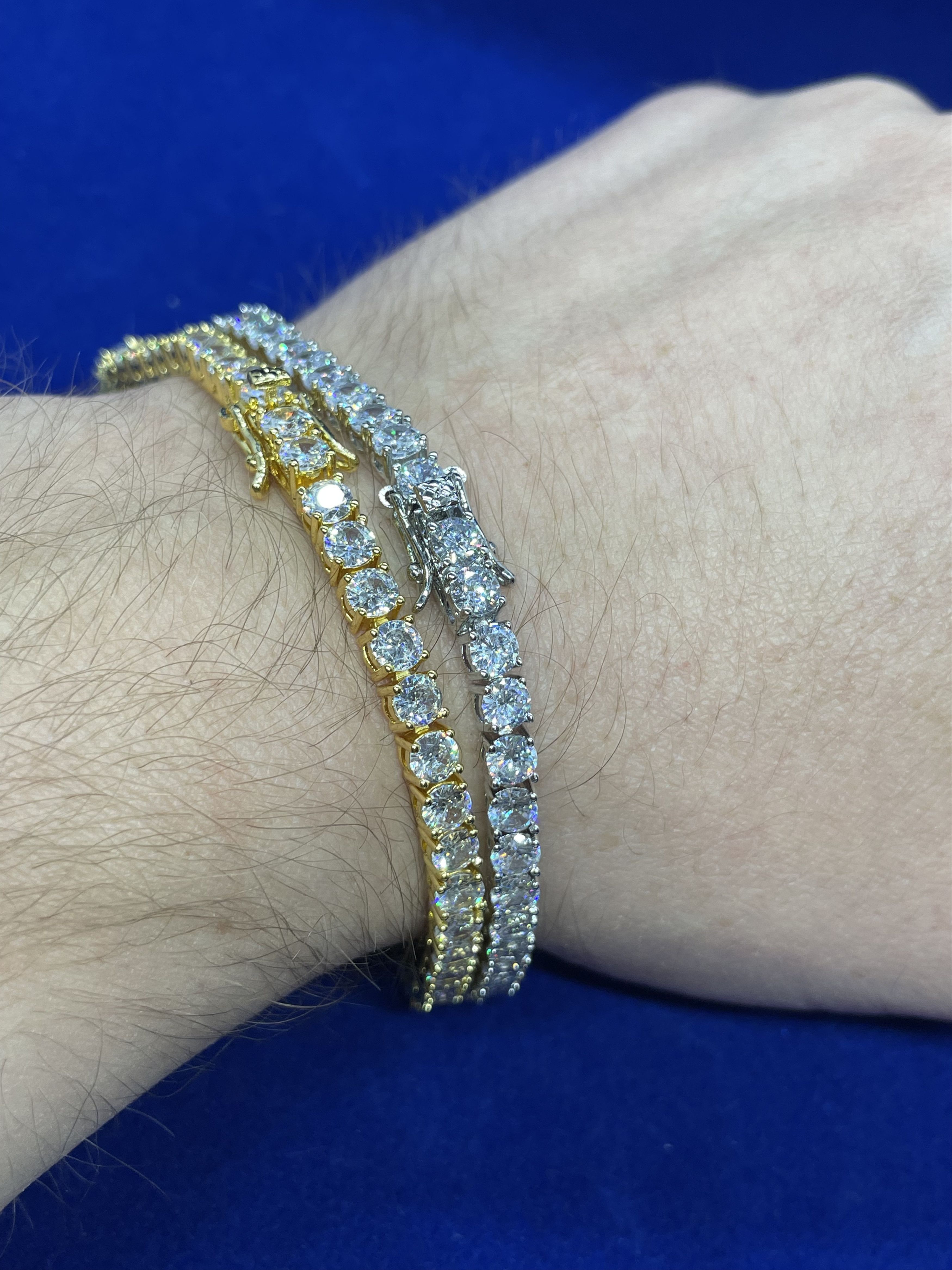 Jewelry 8 Inch 4mm Yellow Gold Tennis Bracelet Lab Diamond Size ONE SIZE - 5 Thumbnail