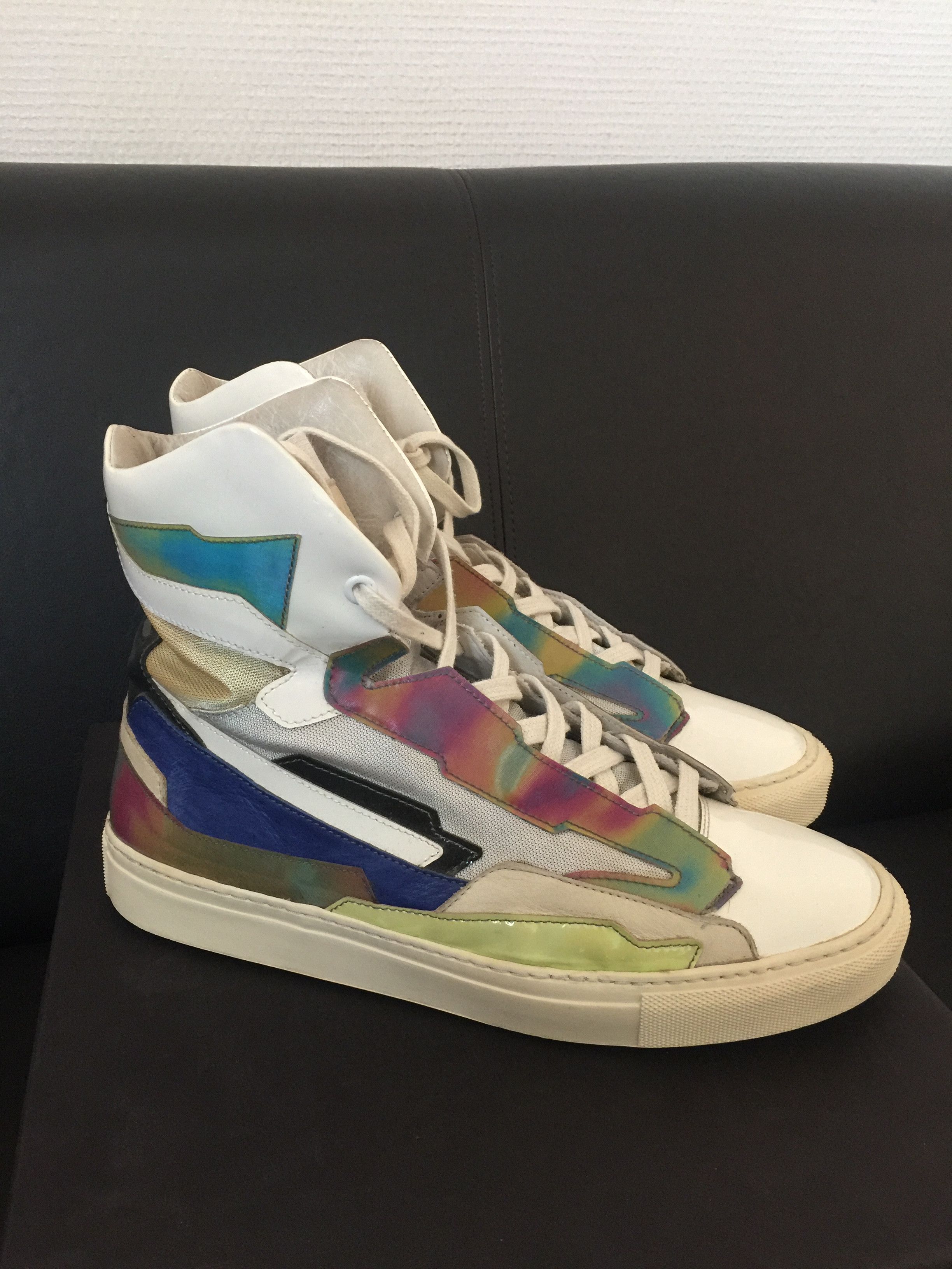 Raf Simons Raf Simons White Blue Leather Holographic Space Grailed