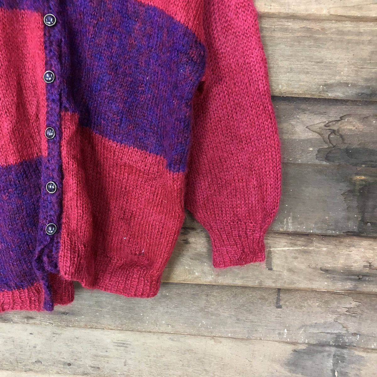 Vintage Japanese Brand Pink Mohair Patterned Cardigans #H260 Size US M / EU 48-50 / 2 - 5 Thumbnail