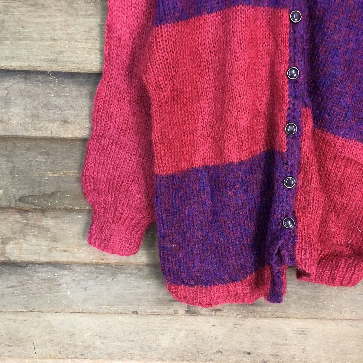 Vintage Japanese Brand Pink Mohair Patterned Cardigans #H260 Size US M / EU 48-50 / 2 - 4 Thumbnail