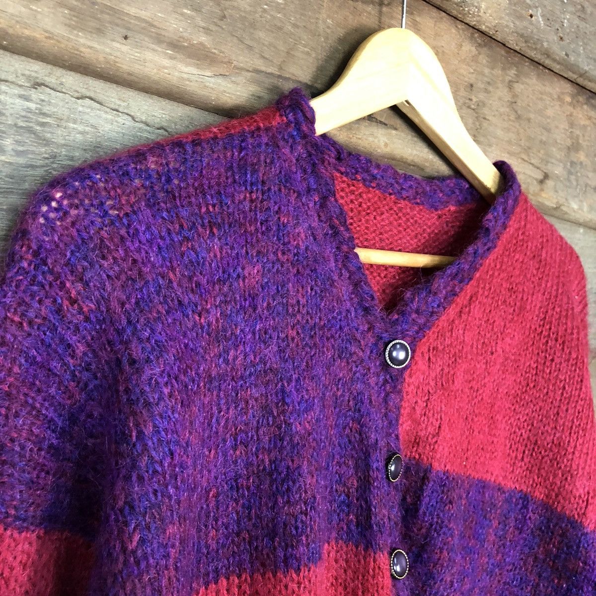 Vintage Japanese Brand Pink Mohair Patterned Cardigans #H260 Size US M / EU 48-50 / 2 - 6 Thumbnail