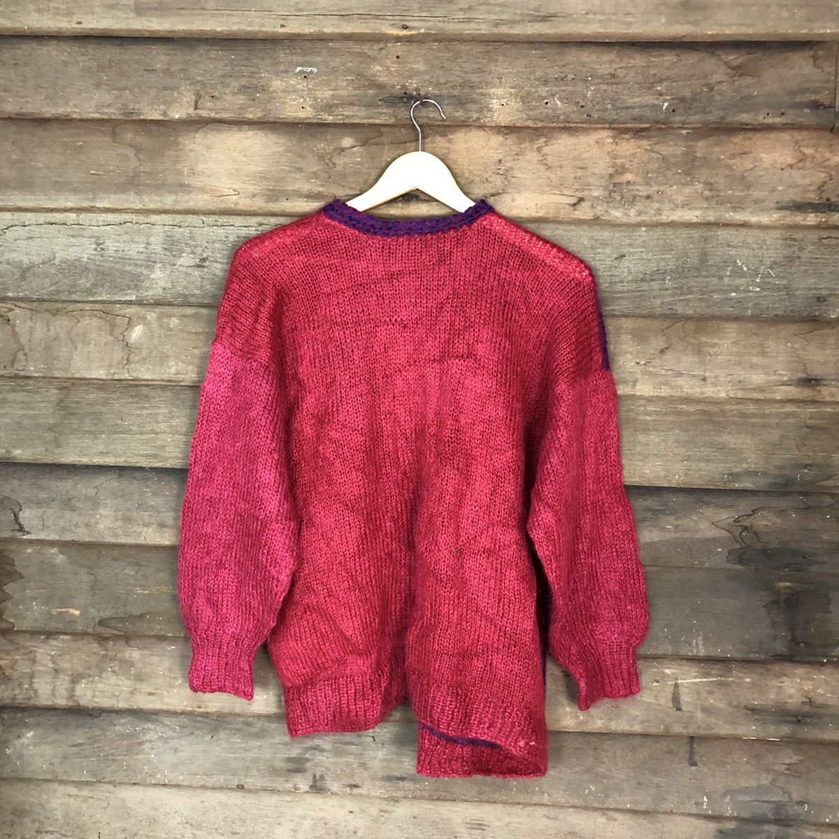 Vintage Japanese Brand Pink Mohair Patterned Cardigans #H260 Size US M / EU 48-50 / 2 - 7 Thumbnail