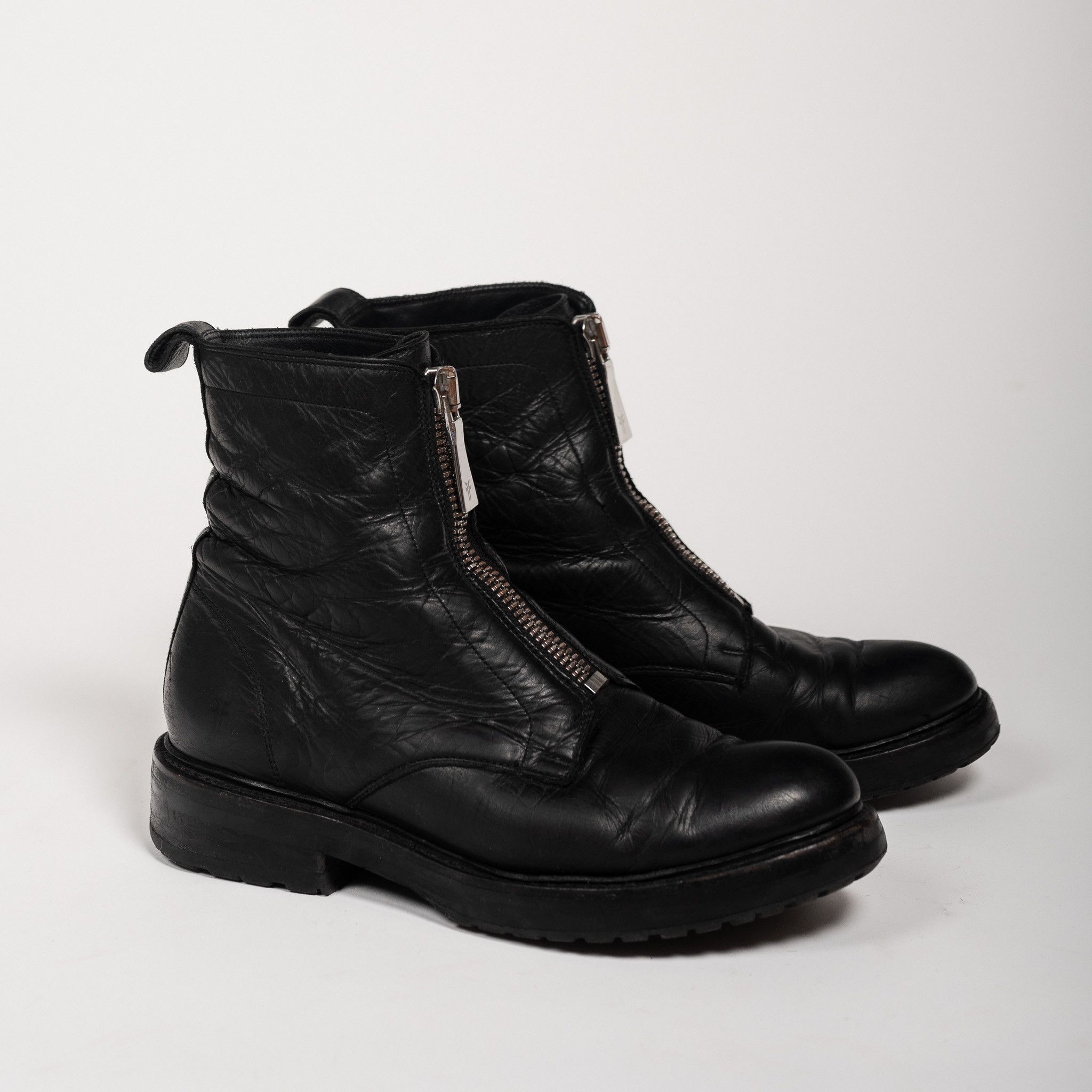 Frye SOLD Frye Julie Zip Front black combat boots Grailed