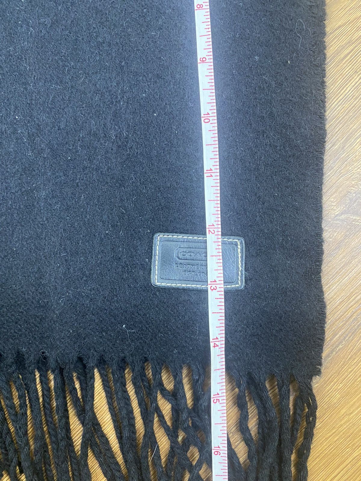 Coach Coach Plain Black Winter Scarf Muffler 100% Cashmere Size ONE SIZE - 7 Thumbnail