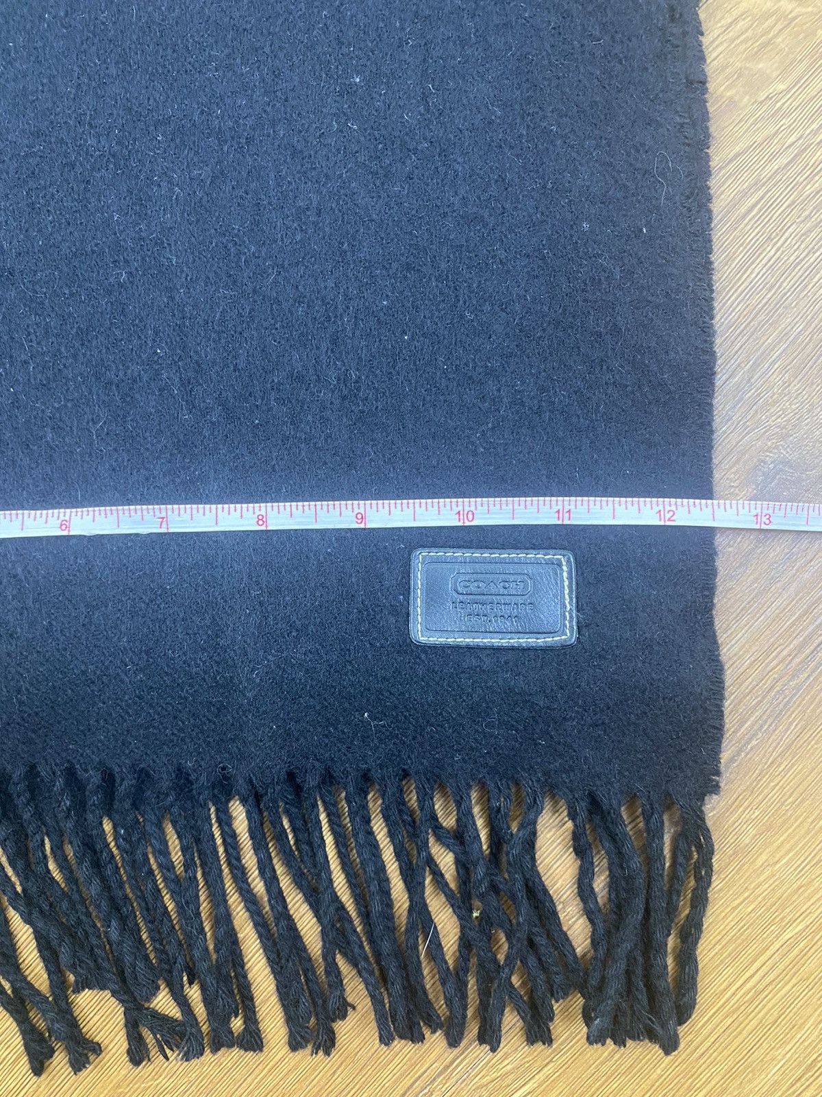 Coach Coach Plain Black Winter Scarf Muffler 100% Cashmere Size ONE SIZE - 6 Thumbnail