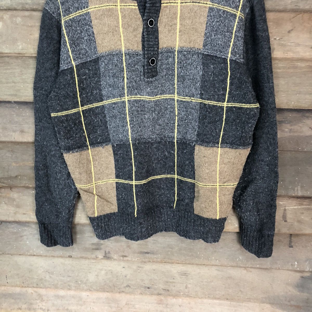 Golden Bear Golden Bear checkered distressed sweatshirt Knitwear #6815 Size US M / EU 48-50 / 2 - 3 Thumbnail