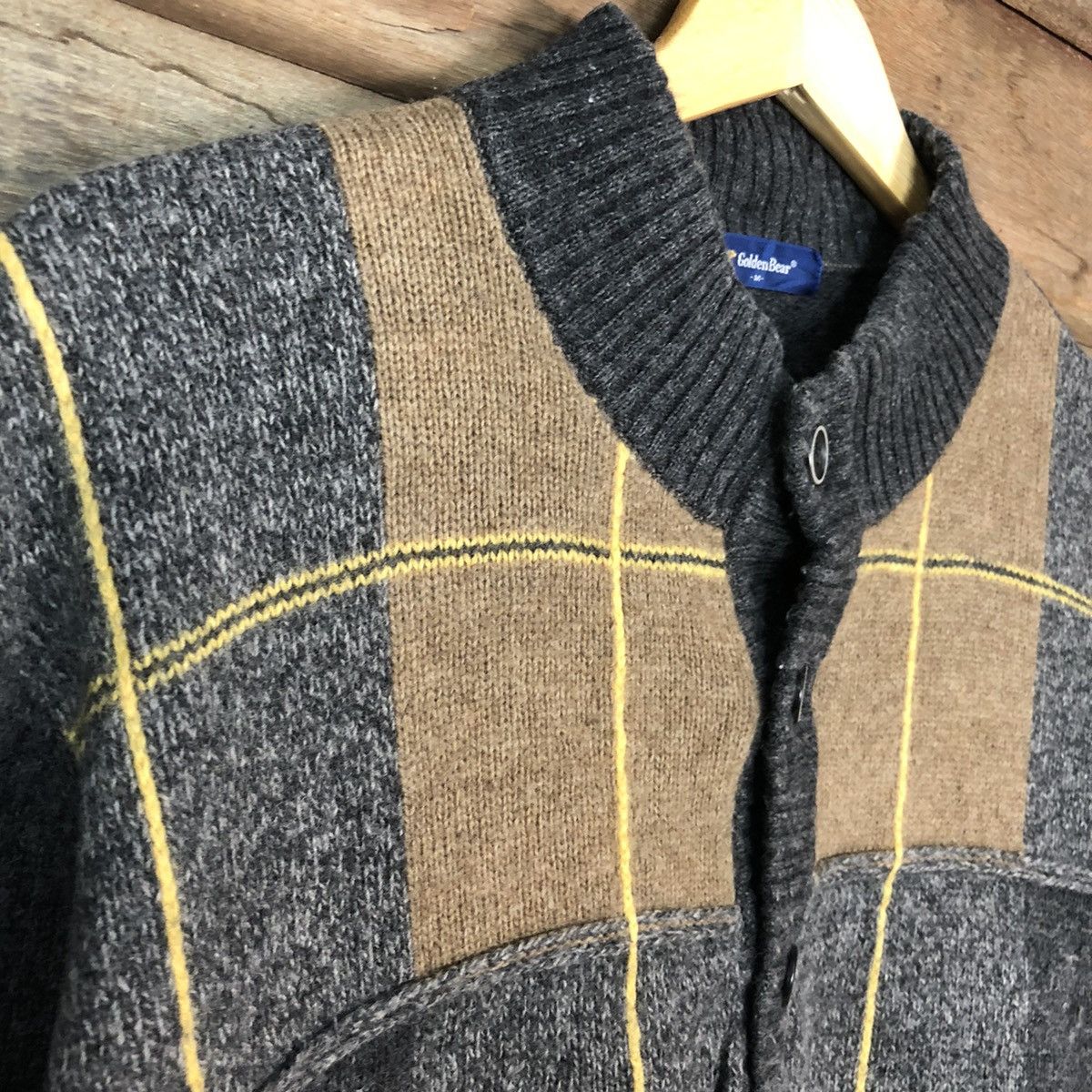 Golden Bear Golden Bear checkered distressed sweatshirt Knitwear #6815 Size US M / EU 48-50 / 2 - 7 Thumbnail