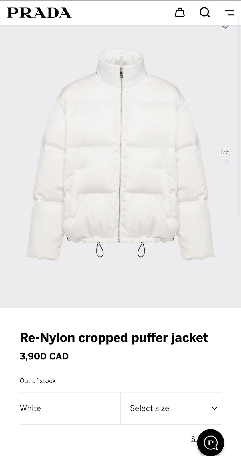 Prada Prada Re-Nylon cropped puffer jacket Size US XL / EU 56 / 4 - 20 Thumbnail