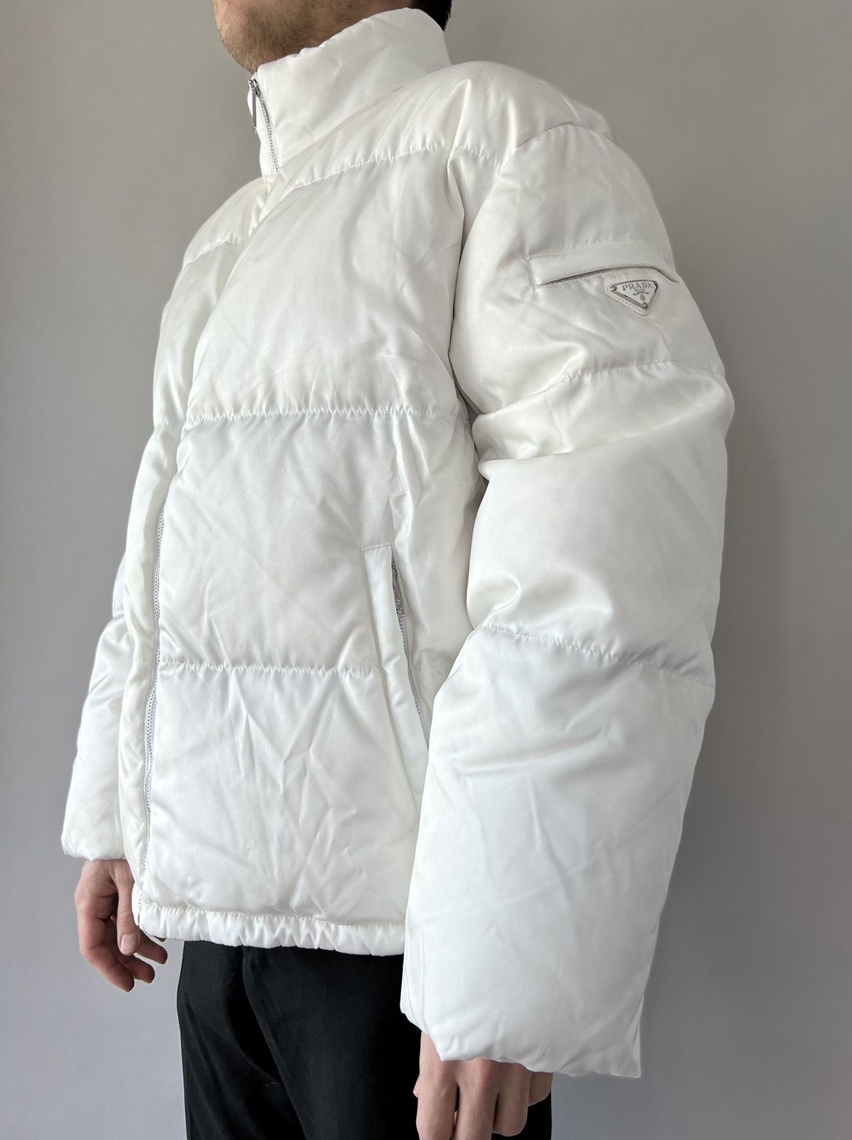 Prada Prada Re-Nylon cropped puffer jacket Size US XL / EU 56 / 4 - 4 Thumbnail