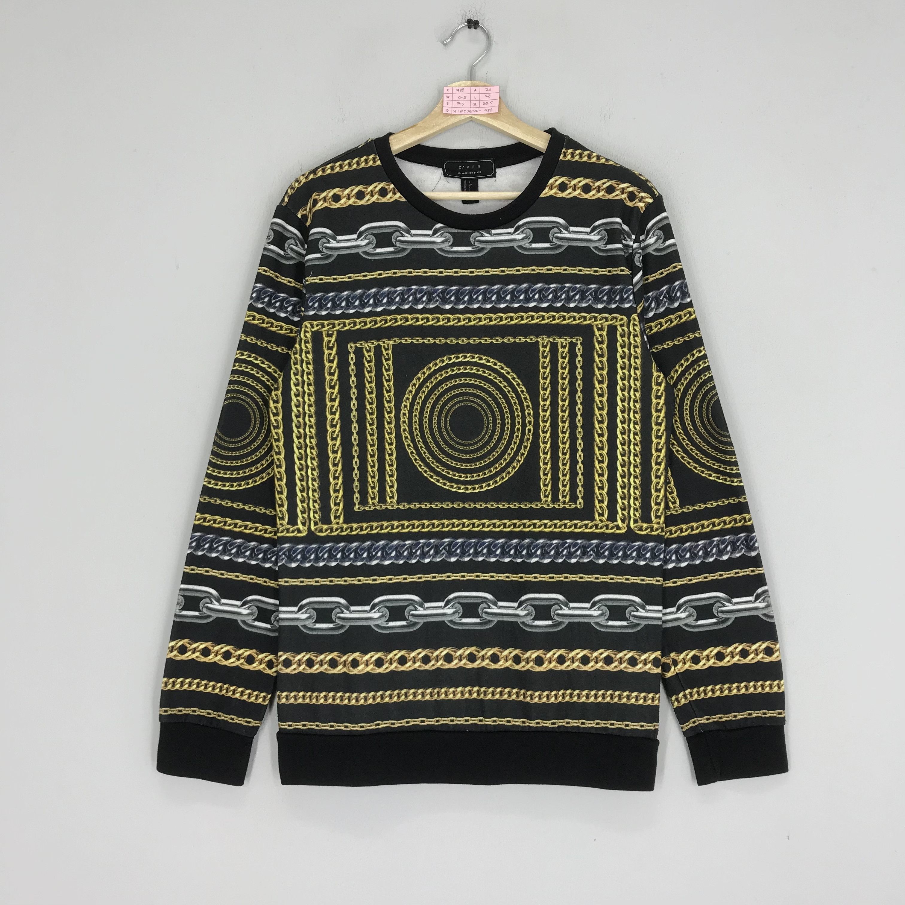 21 Men Rare!! 21 Men Overprinted Gold Chains Graphics Sweater Size US S / EU 44-46 / 1 - 1 Thumbnail