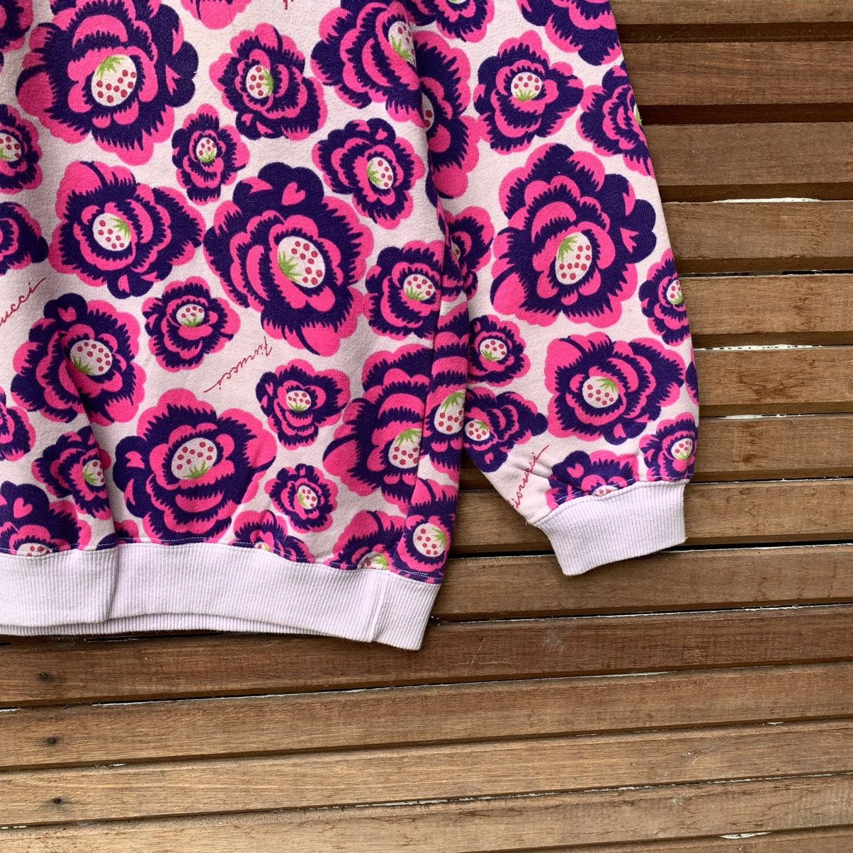 Fiorucci VINTAGE FIORUCCI FLORAL OVERPRINT CREWNECK SWEATSHIRT Size M / US 6-8 / IT 42-44 - 6 Thumbnail