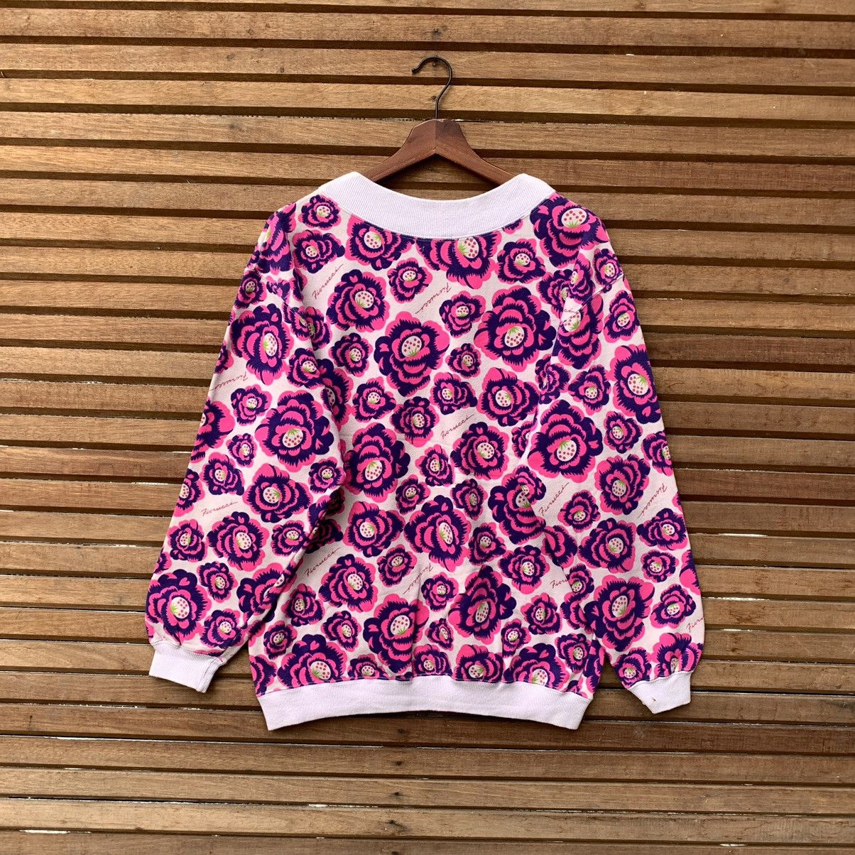 Fiorucci VINTAGE FIORUCCI FLORAL OVERPRINT CREWNECK SWEATSHIRT Size M / US 6-8 / IT 42-44 - 2 Thumbnail