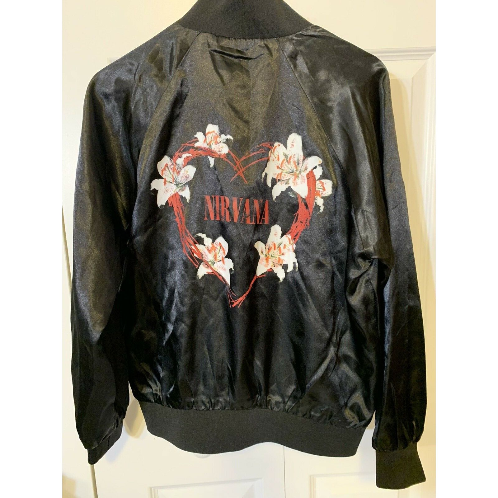 Nirvana Nirvana Women's Sz S Windbreaker Black Jacket Kurt Cobain He Size S / US 4 / IT 40 - 8 Thumbnail