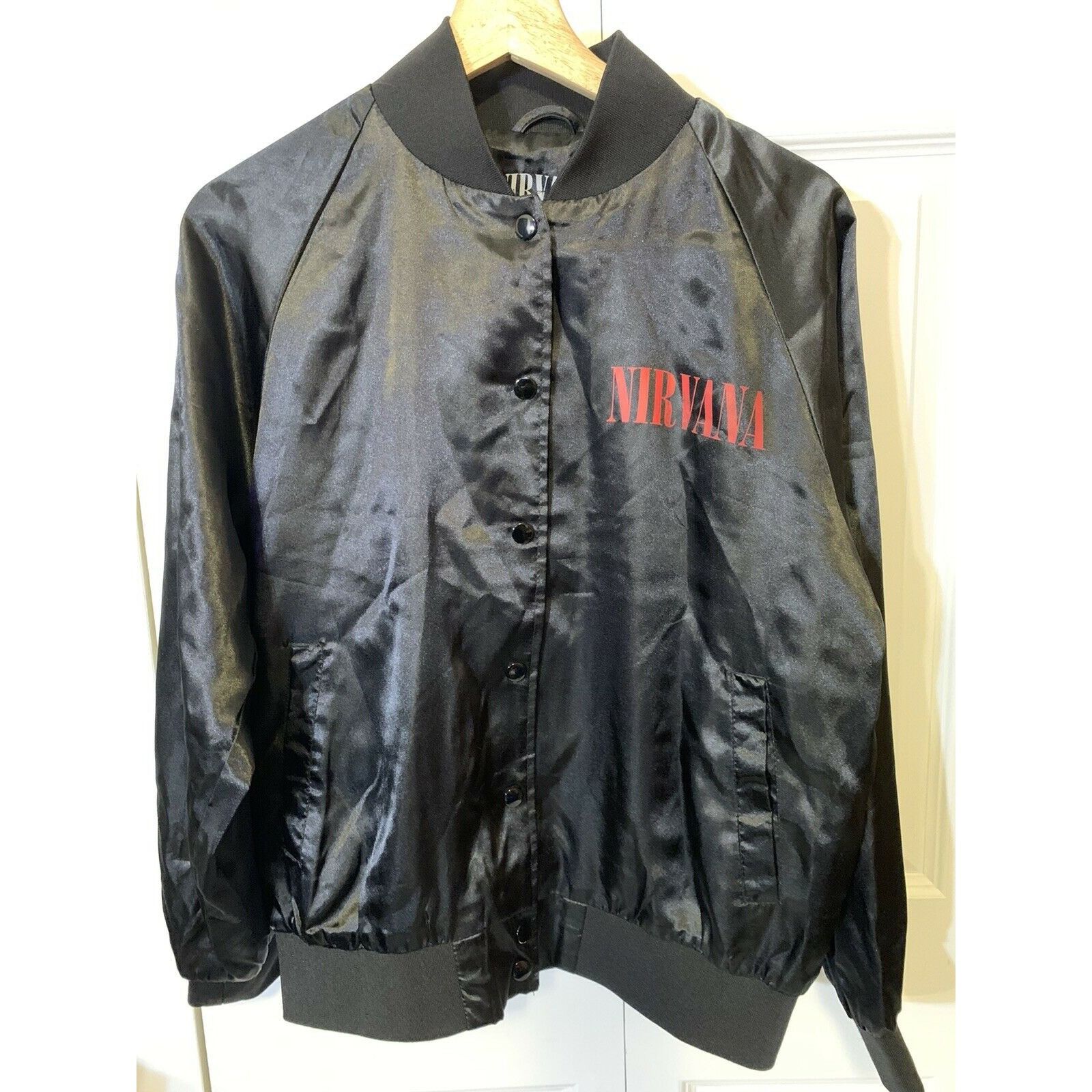 Nirvana Nirvana Women's Sz S Windbreaker Black Jacket Kurt Cobain He Size S / US 4 / IT 40 - 7 Thumbnail