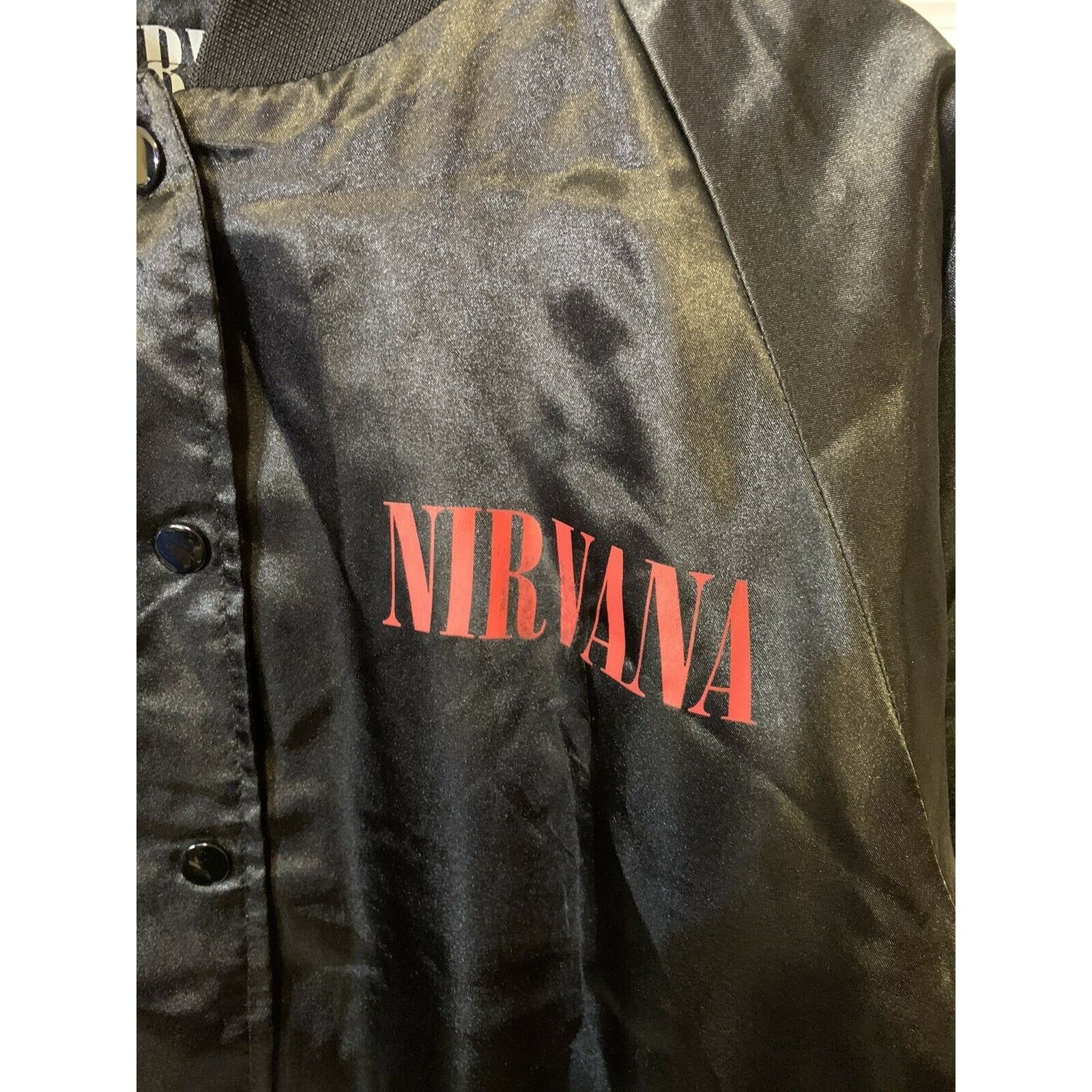 Nirvana Nirvana Women's Sz S Windbreaker Black Jacket Kurt Cobain He Size S / US 4 / IT 40 - 4 Thumbnail