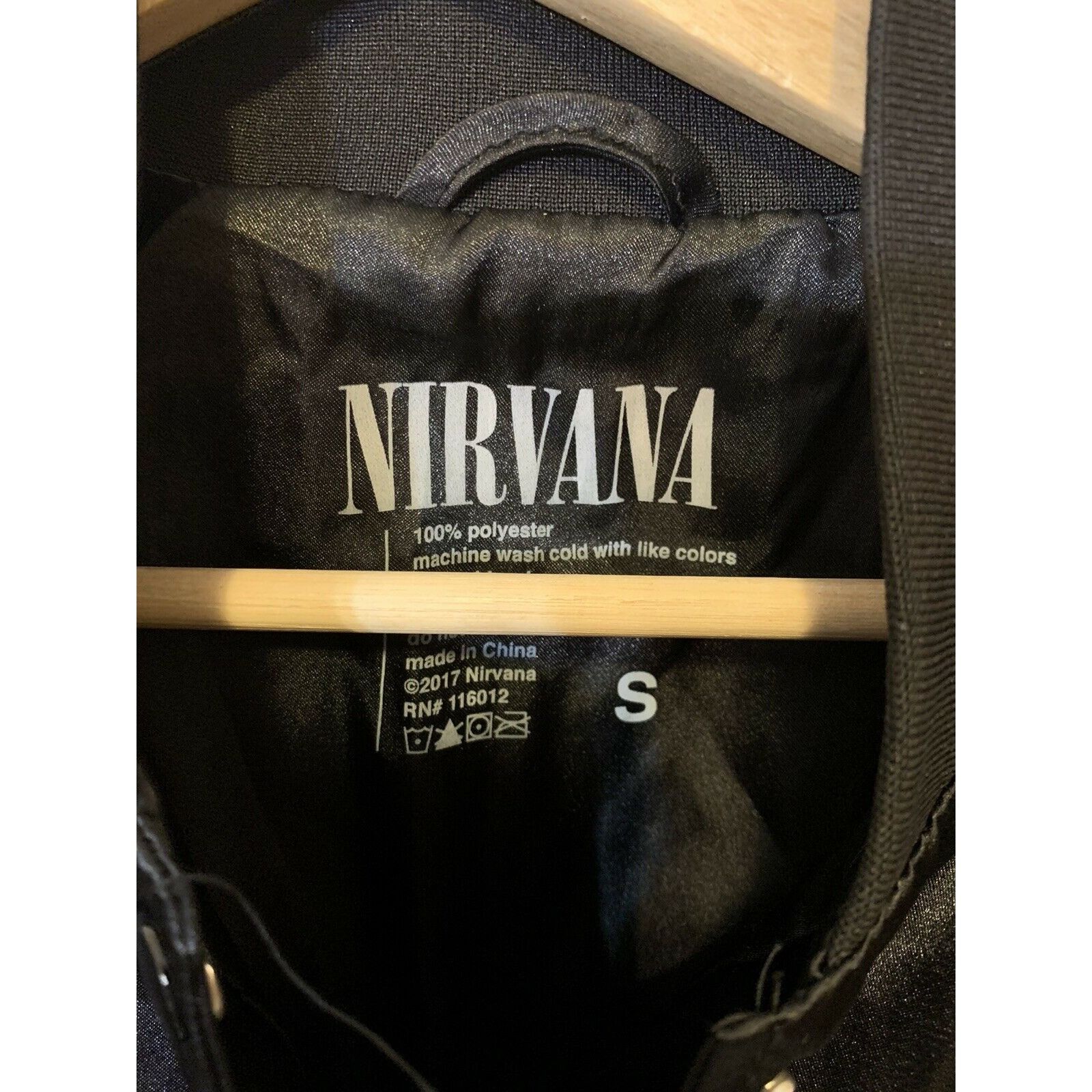 Nirvana Nirvana Women's Sz S Windbreaker Black Jacket Kurt Cobain He Size S / US 4 / IT 40 - 2 Thumbnail