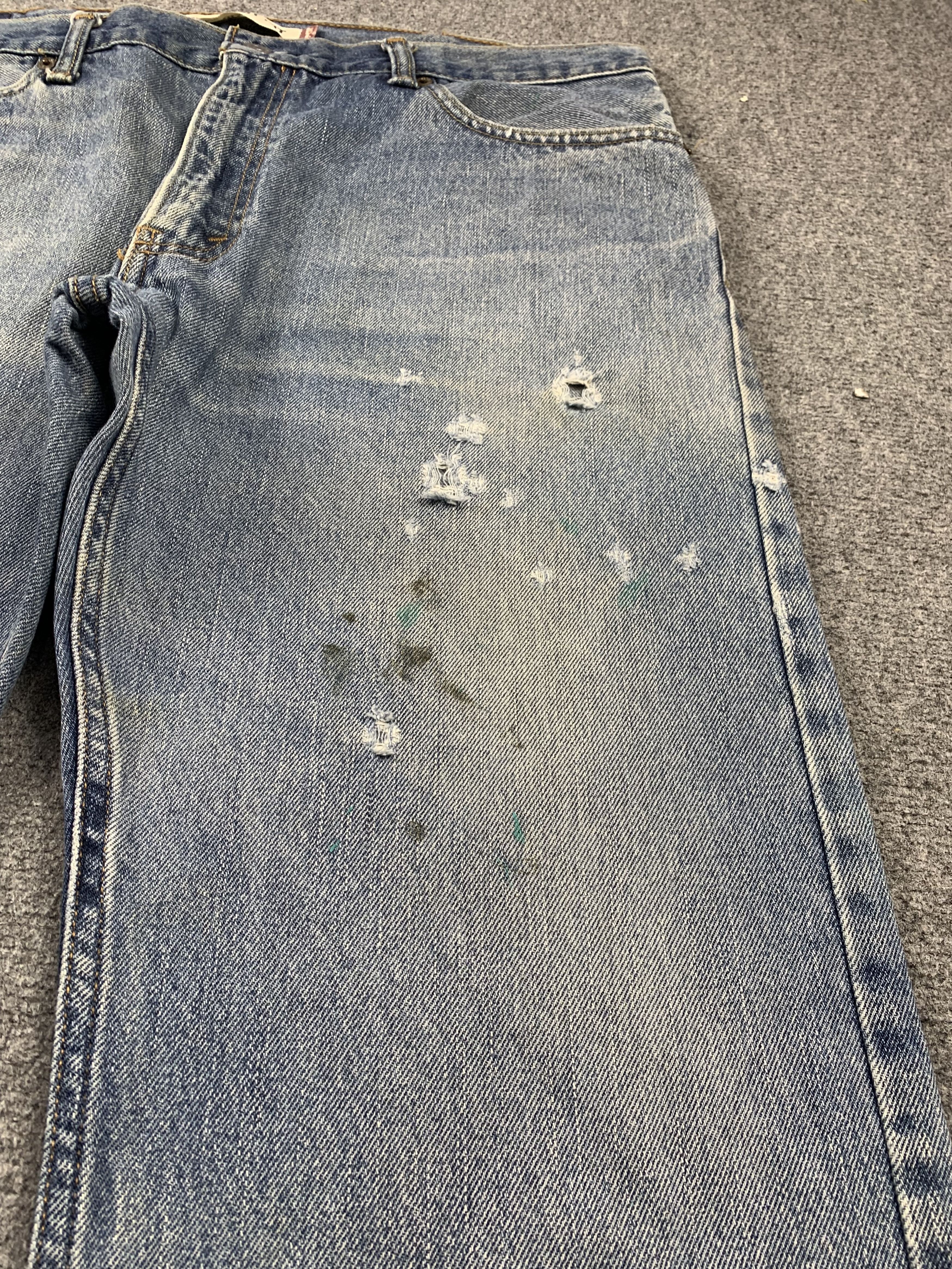 Levi's Vintage Levis 505 Faded Blue Jeans DP2150 Size US 37 - 9 Thumbnail