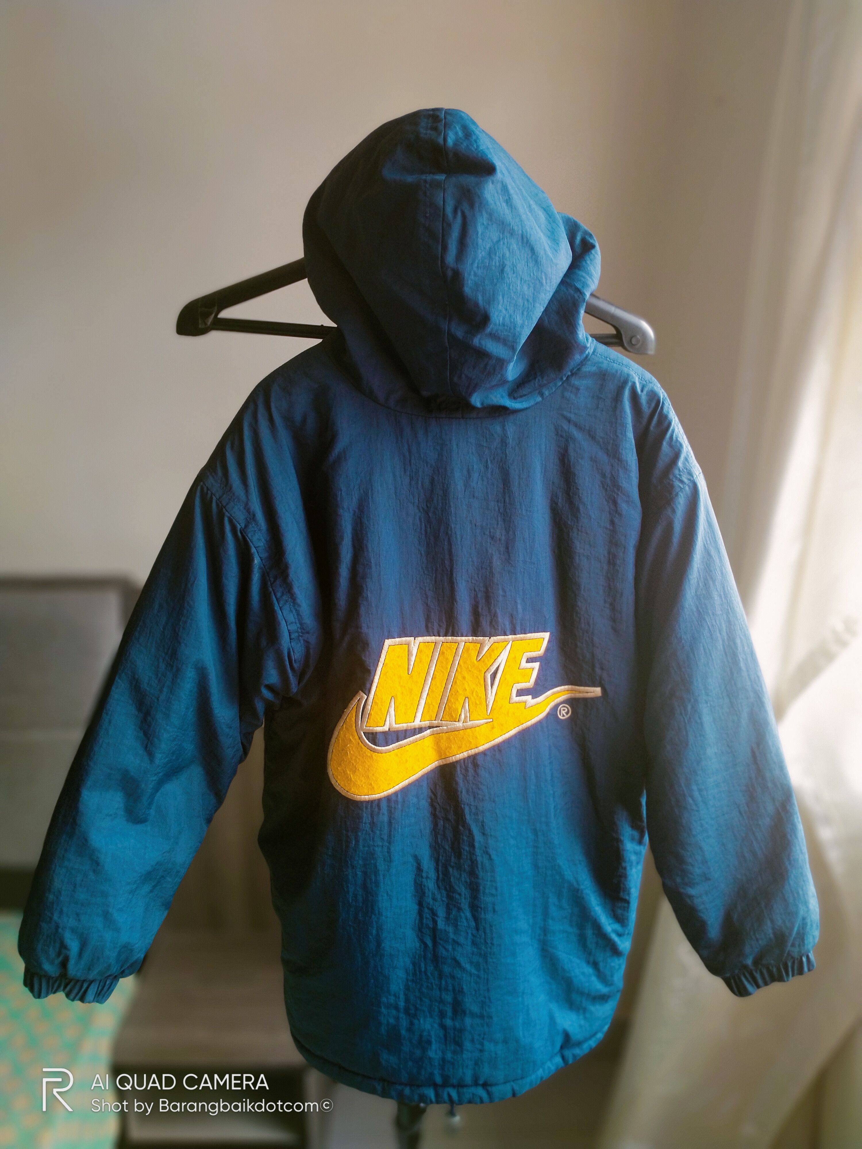 Nike × Vintage Vintage 90s Nike big swoosh embroidery hoodie size M Size US M / EU 48-50 / 2 - 1 Thumbnail