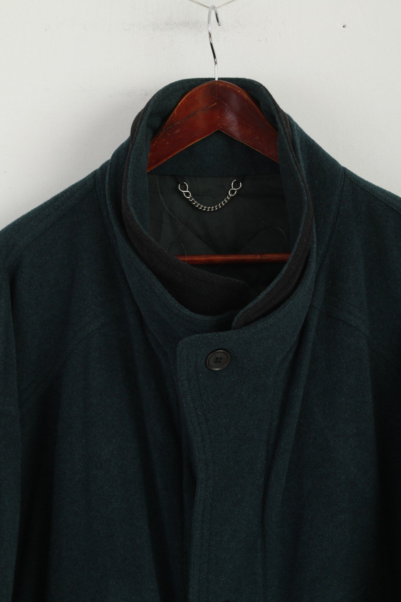 Daniel Wellington Wellington Men 44 L Coat Bottle Green Wool Cashmere 7121 Size US L / EU 52-54 / 3 - 3 Thumbnail