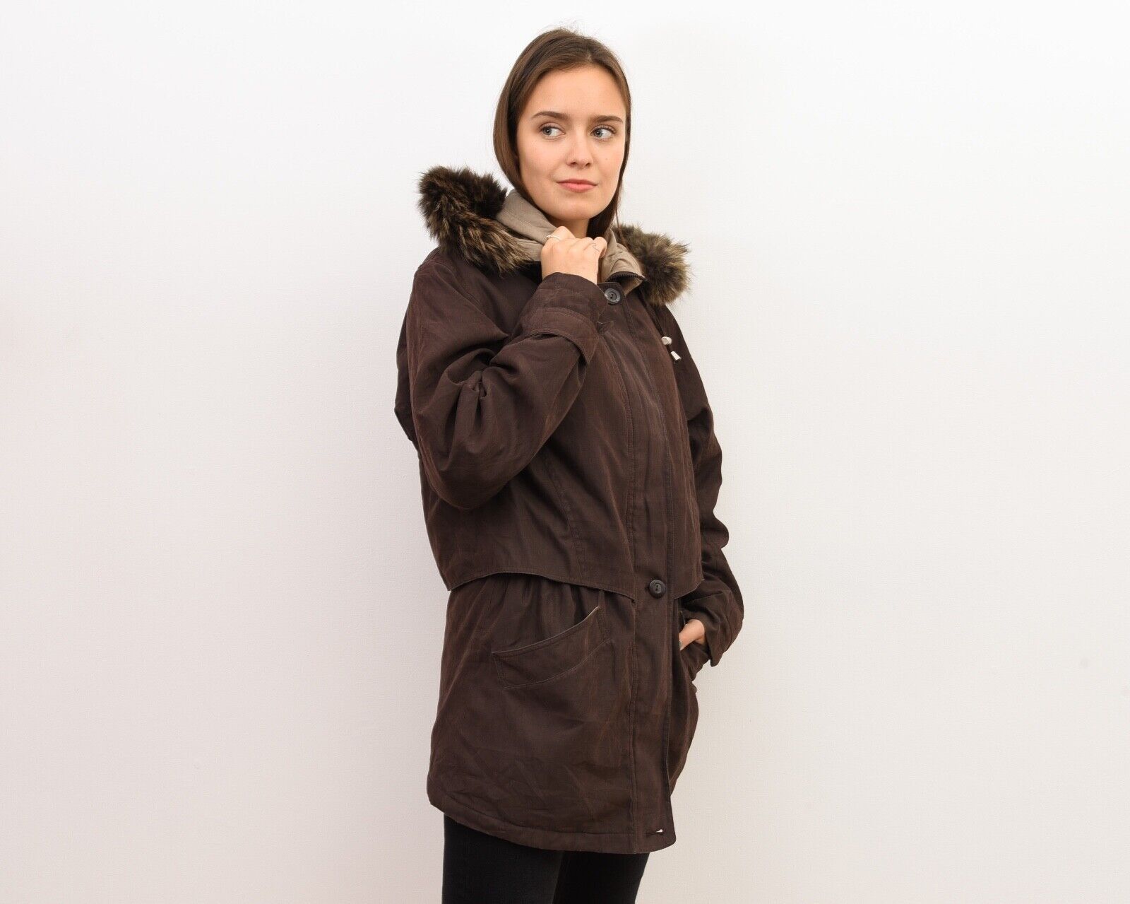 London Fog × Vintage Women M Parka Jacket Coat Slightly Insulate Removable Hood Size M / US 6-8 / IT 42-44 - 1 Thumbnail