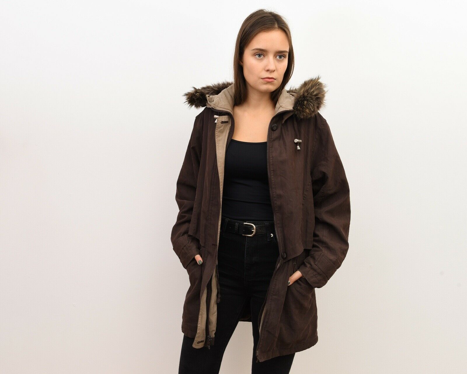 London Fog × Vintage Women M Parka Jacket Coat Slightly Insulate Removable Hood Size M / US 6-8 / IT 42-44 - 9 Thumbnail