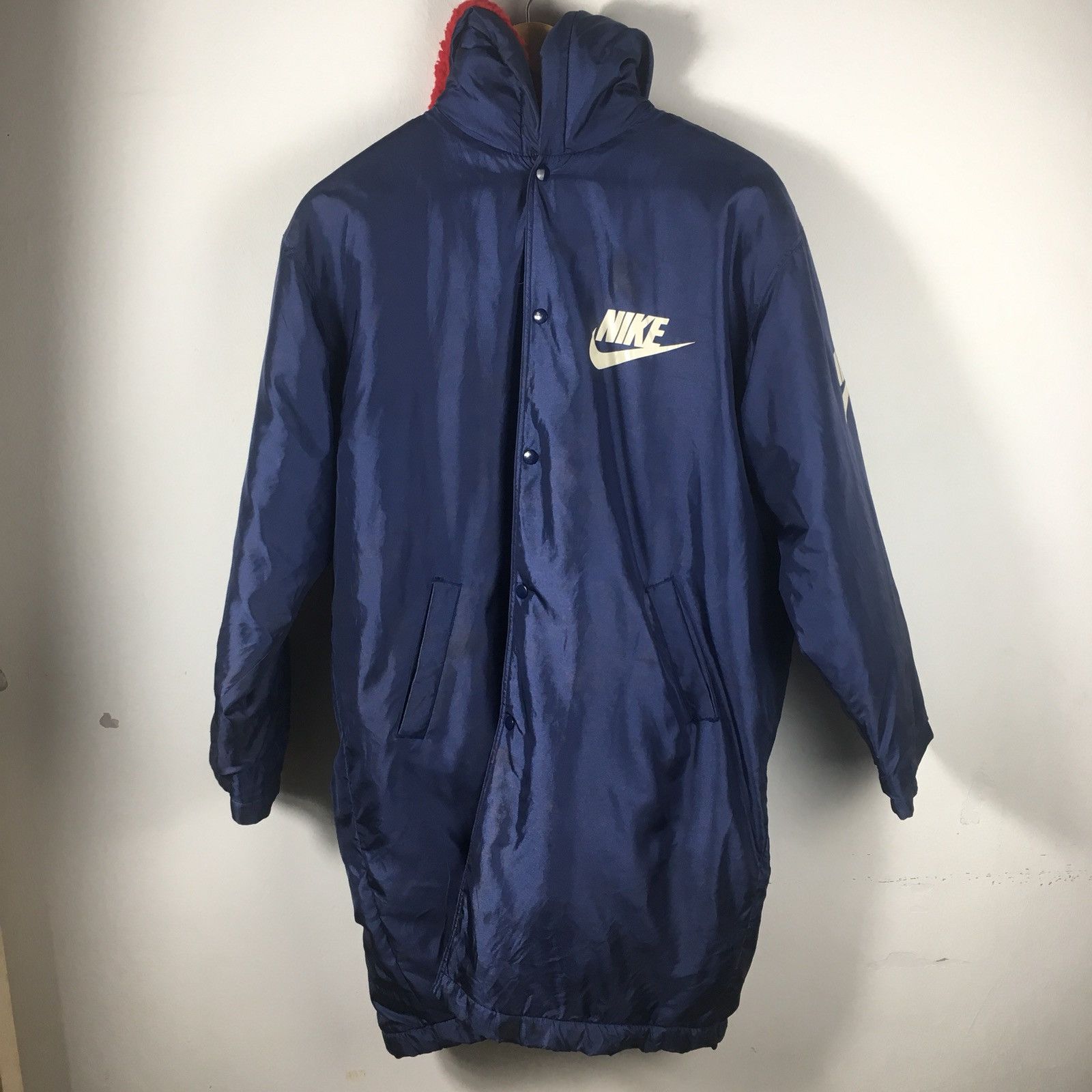 Nike Vintage nike swoosh Big logo long jacket armpit 24x36 Size US L / EU 52-54 / 3 - 2 Thumbnail