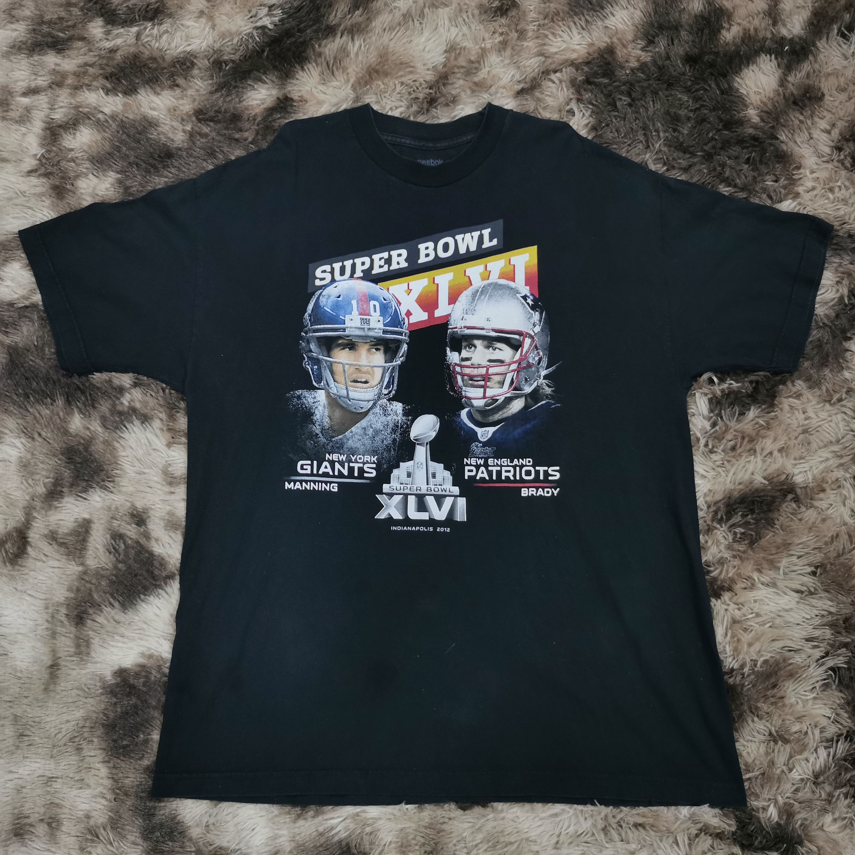 NFL × Reebok Reebok American Football Super Bowl XLVI T-shirt Size US XL / EU 56 / 4 - 1 Thumbnail