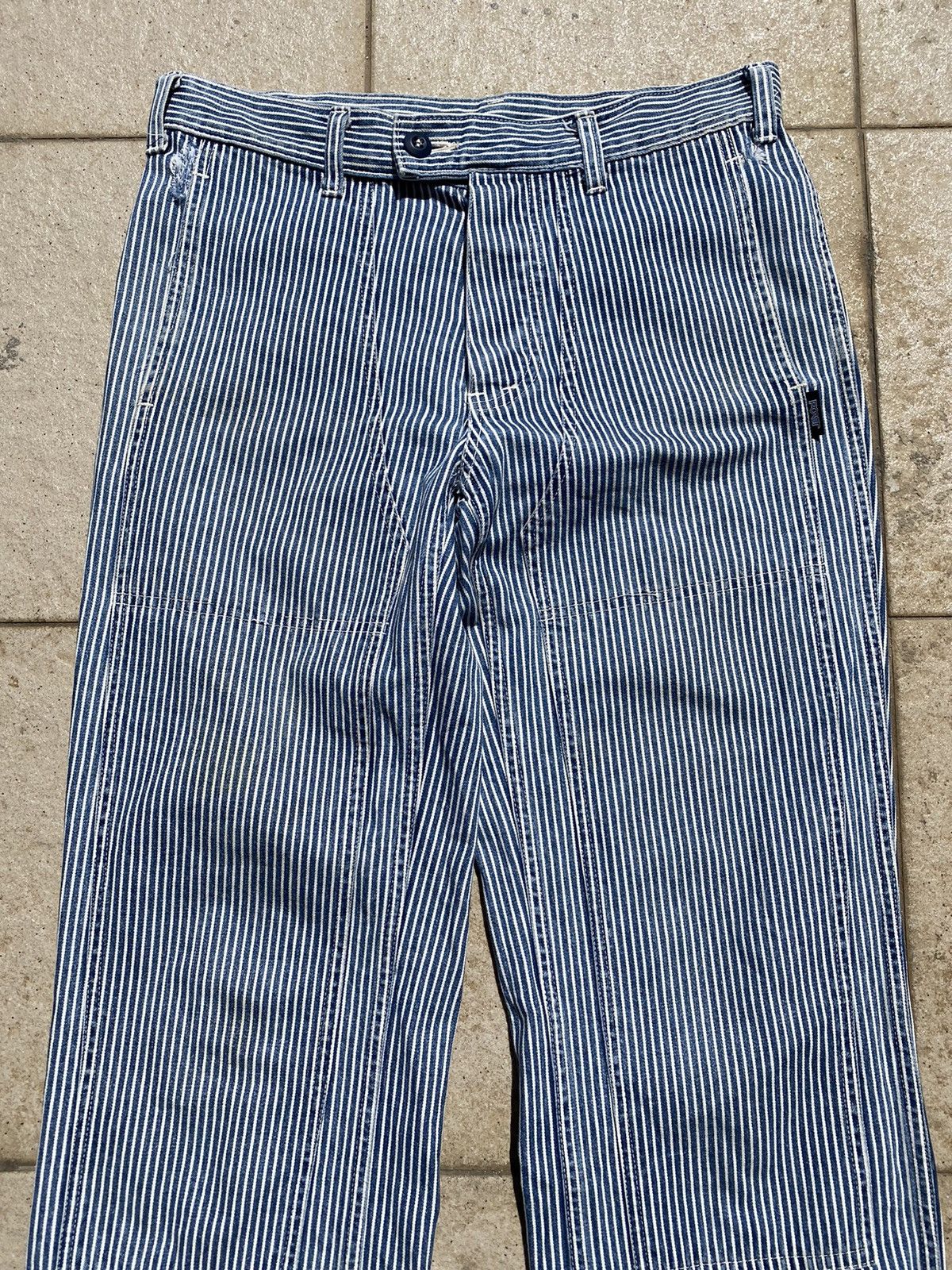 Japanese Brand × Post Overalls 💥POST OVERALLS “Double Knees” Hickory Stripe Bush Pant Size US 30 / EU 46 - 5 Thumbnail
