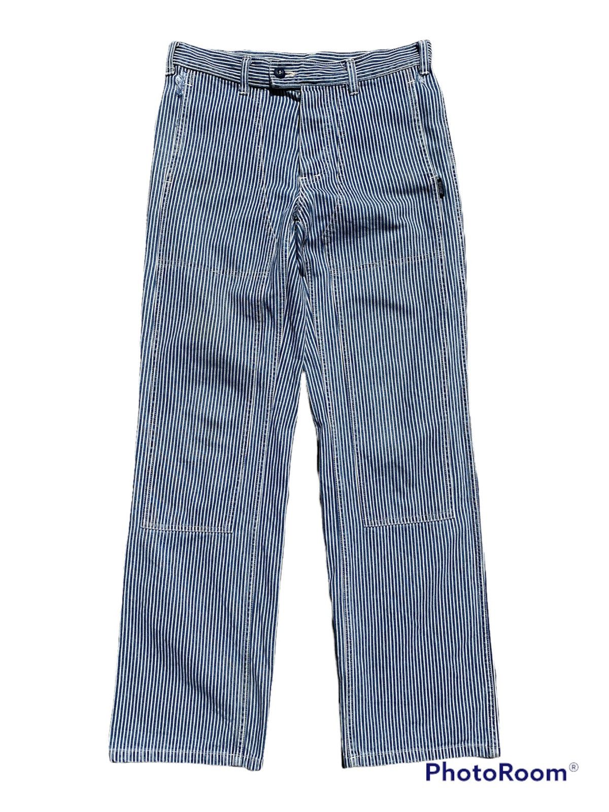 Japanese Brand × Post Overalls 💥POST OVERALLS “Double Knees” Hickory Stripe Bush Pant Size US 30 / EU 46 - 1 Thumbnail