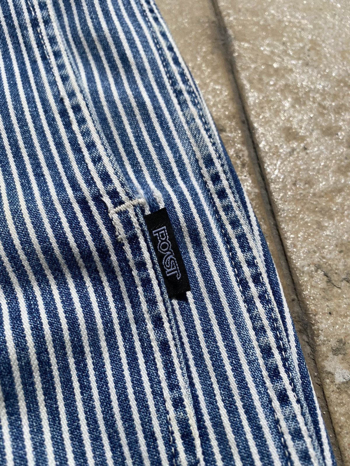 Japanese Brand × Post Overalls 💥POST OVERALLS “Double Knees” Hickory Stripe Bush Pant Size US 30 / EU 46 - 2 Thumbnail