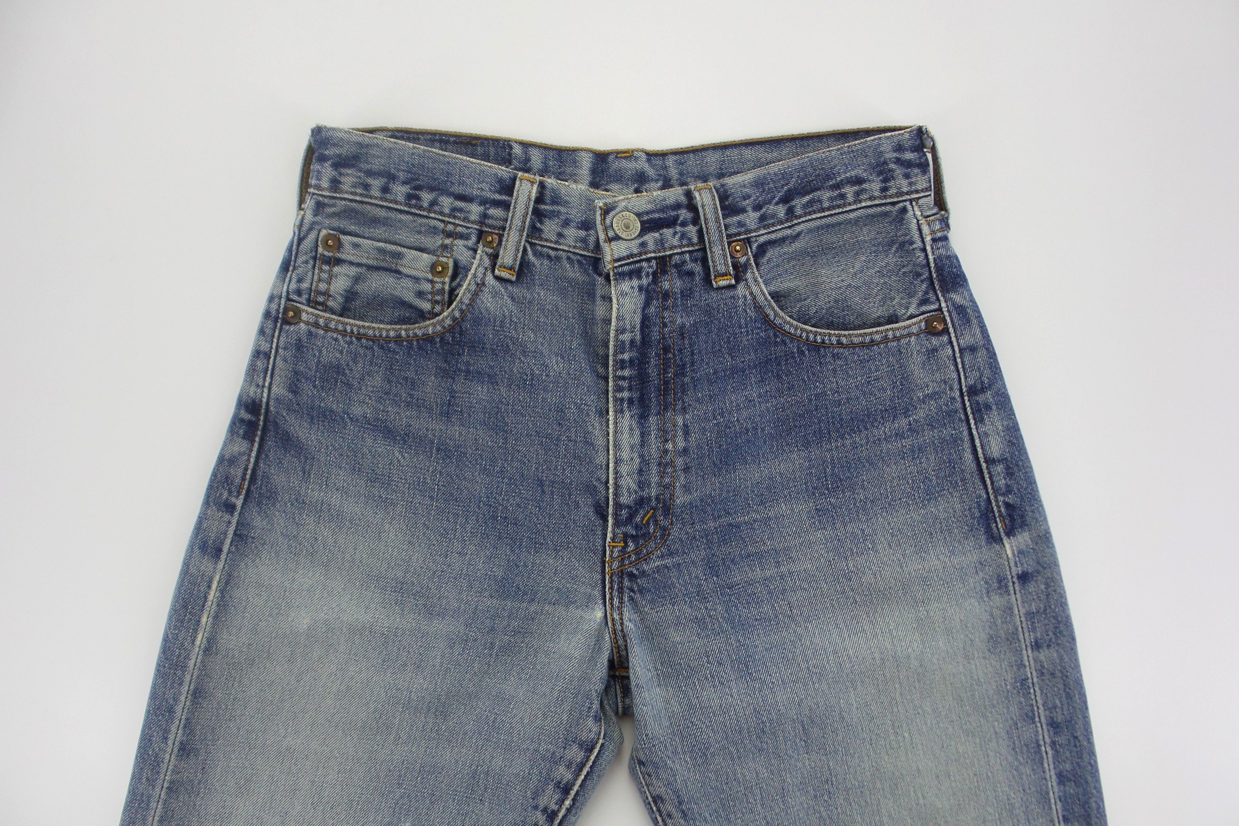 Japanese Brand × Levi's DISTRESSED Levi's 502 Big E Selvedge Jeans W28xL39.5 Size US 28 / EU 44 - 2 Thumbnail